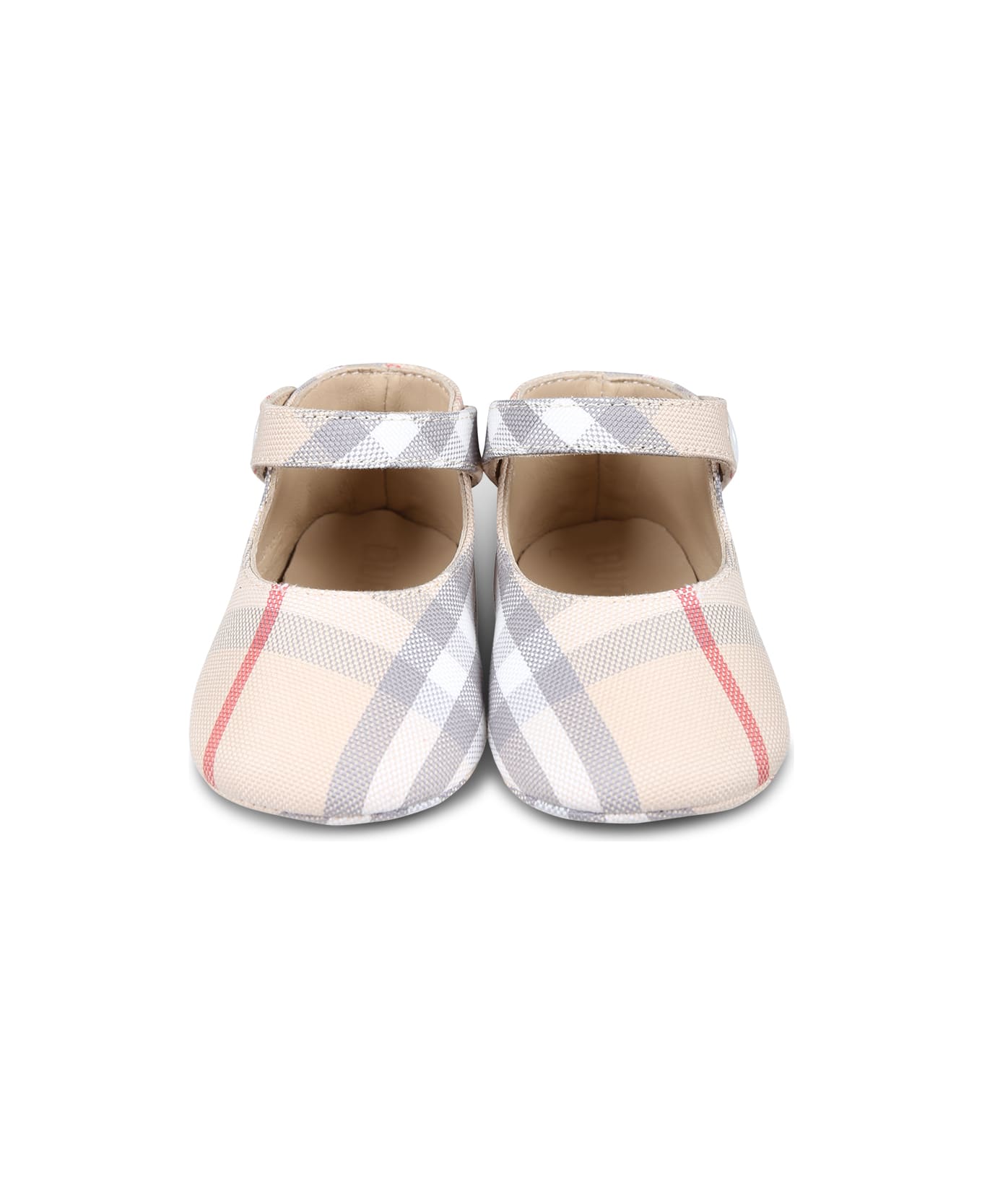 Burberry Beige Mary Jane Ballet Flats For Baby Girl Vintage Check - Beige