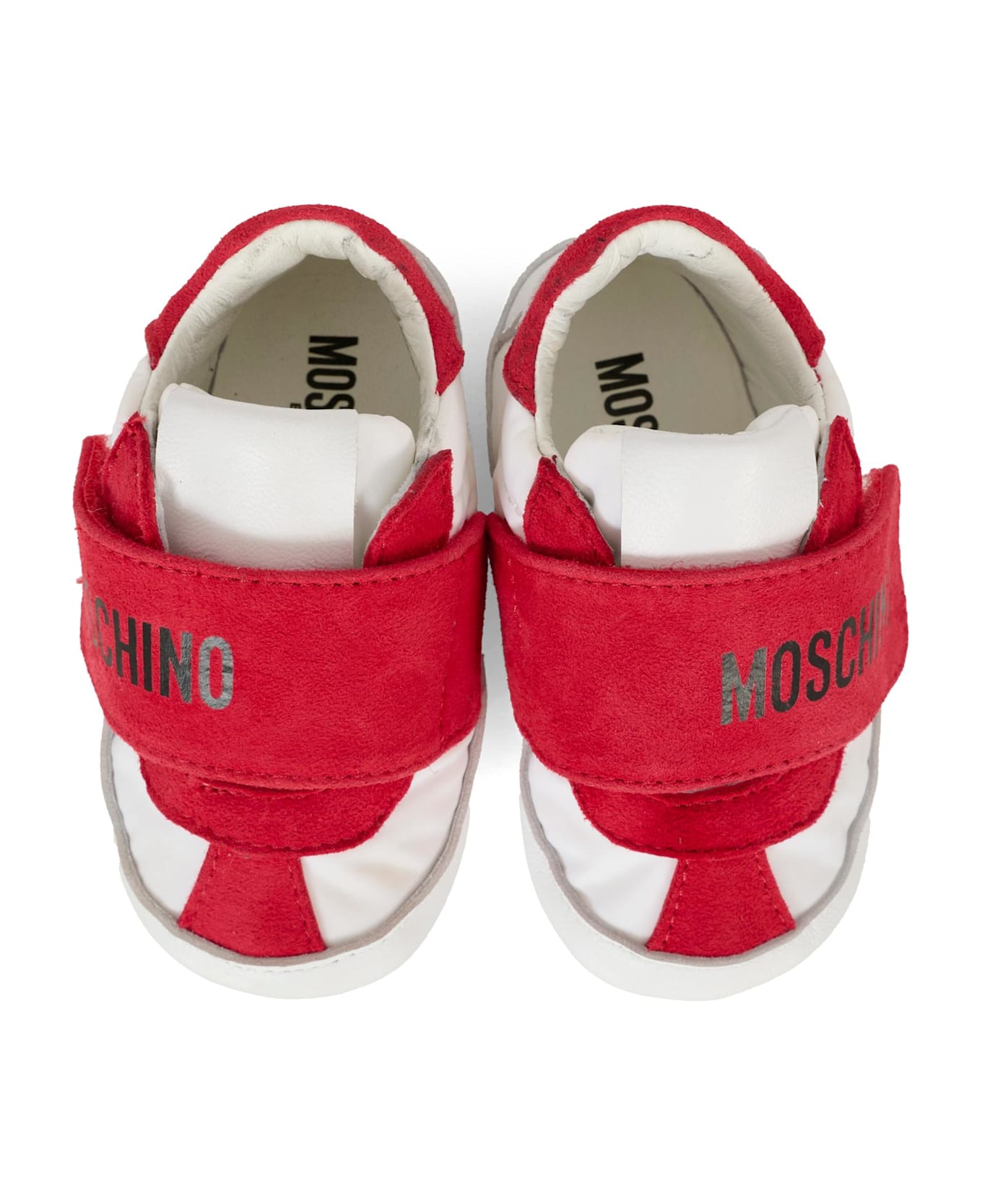 Moschino Red Sneakers For Babykids With Logo - Red