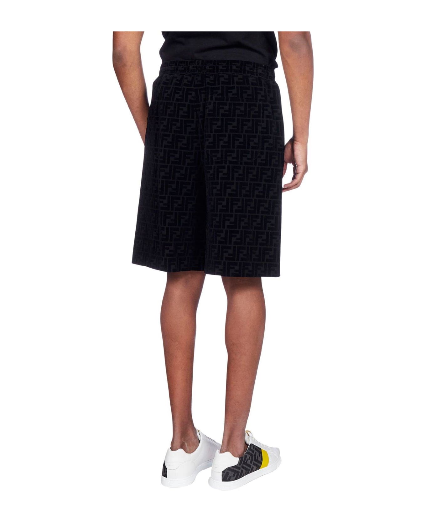 Fendi Ff Motif Bermuda Shorts - Black