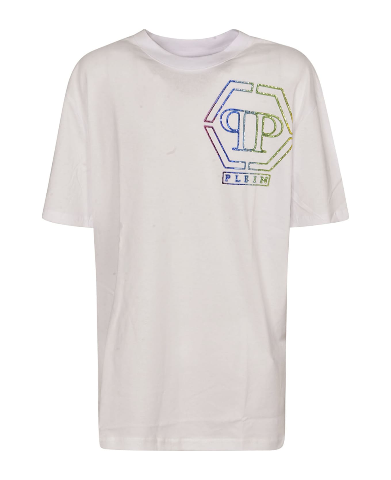 Philipp Plein Logo Embellished Crewneck T-shirt - White