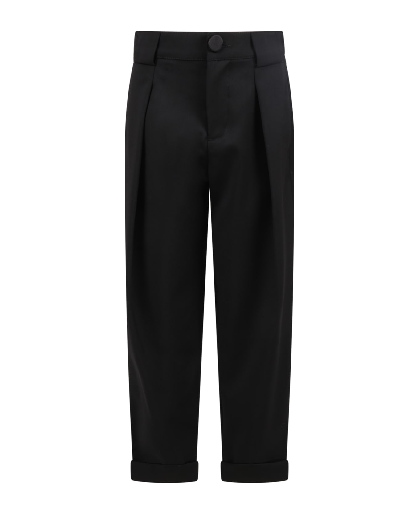 Balmain Black Trousers For Boy With Logo Patch - Black