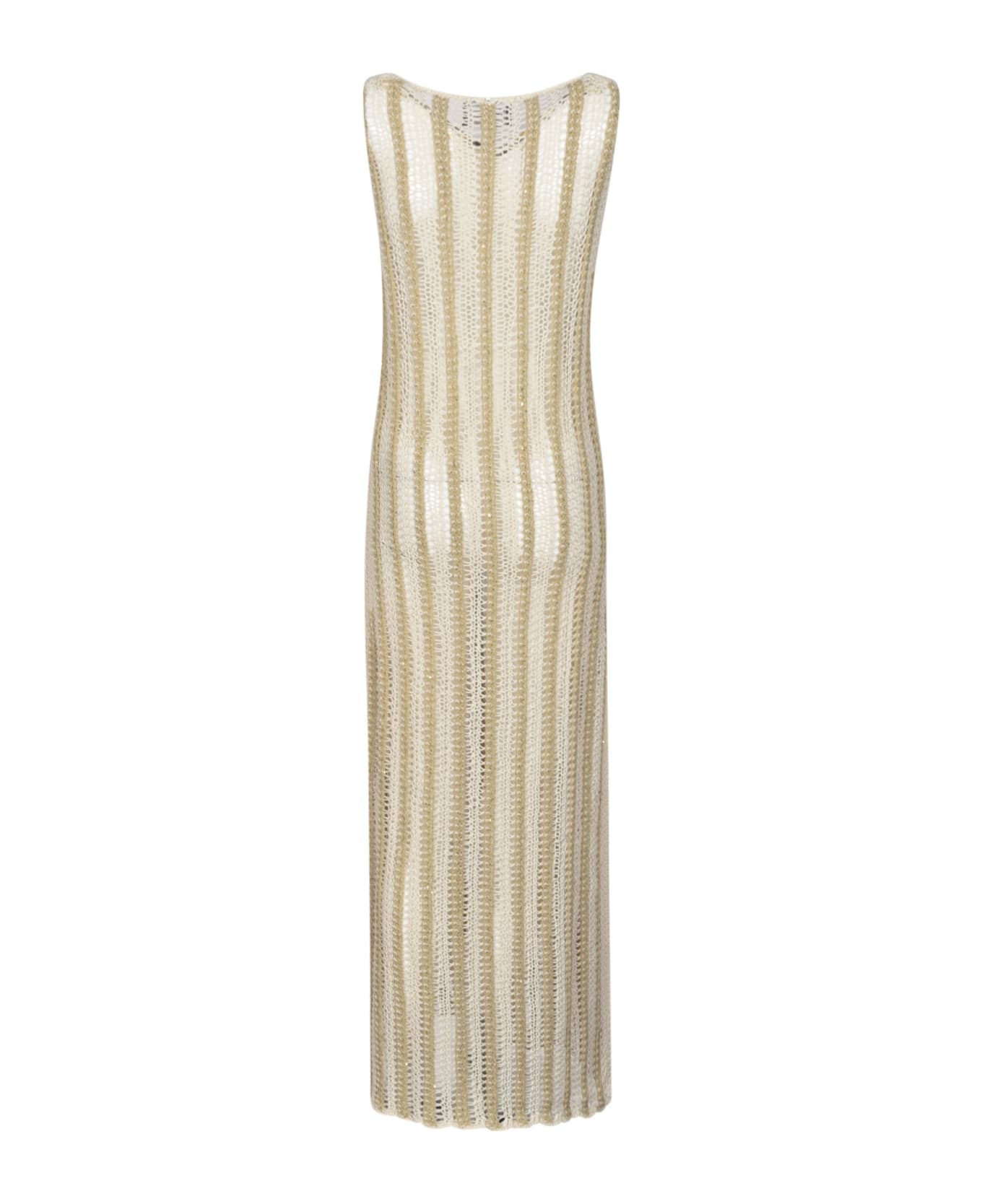 Lorena Antoniazzi Sleeveless Crochet Dress - Beige ワンピース＆ドレス
