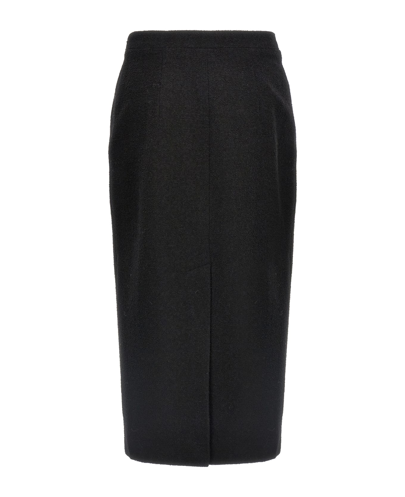 Alessandra Rich Midi Tweed Bouclé Skirt - Black  