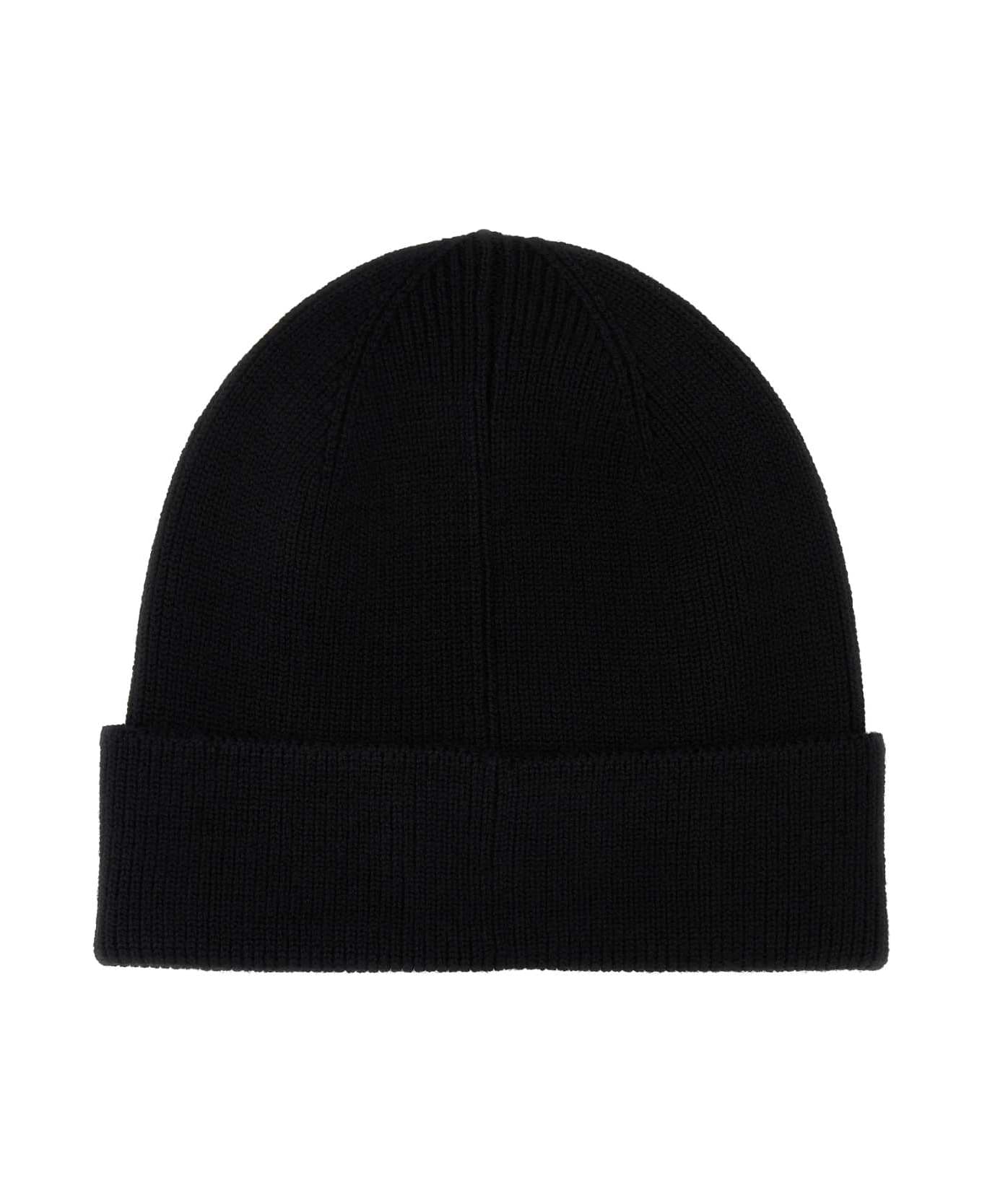 Études Black Wool Blend Beanie Hat - BLACK