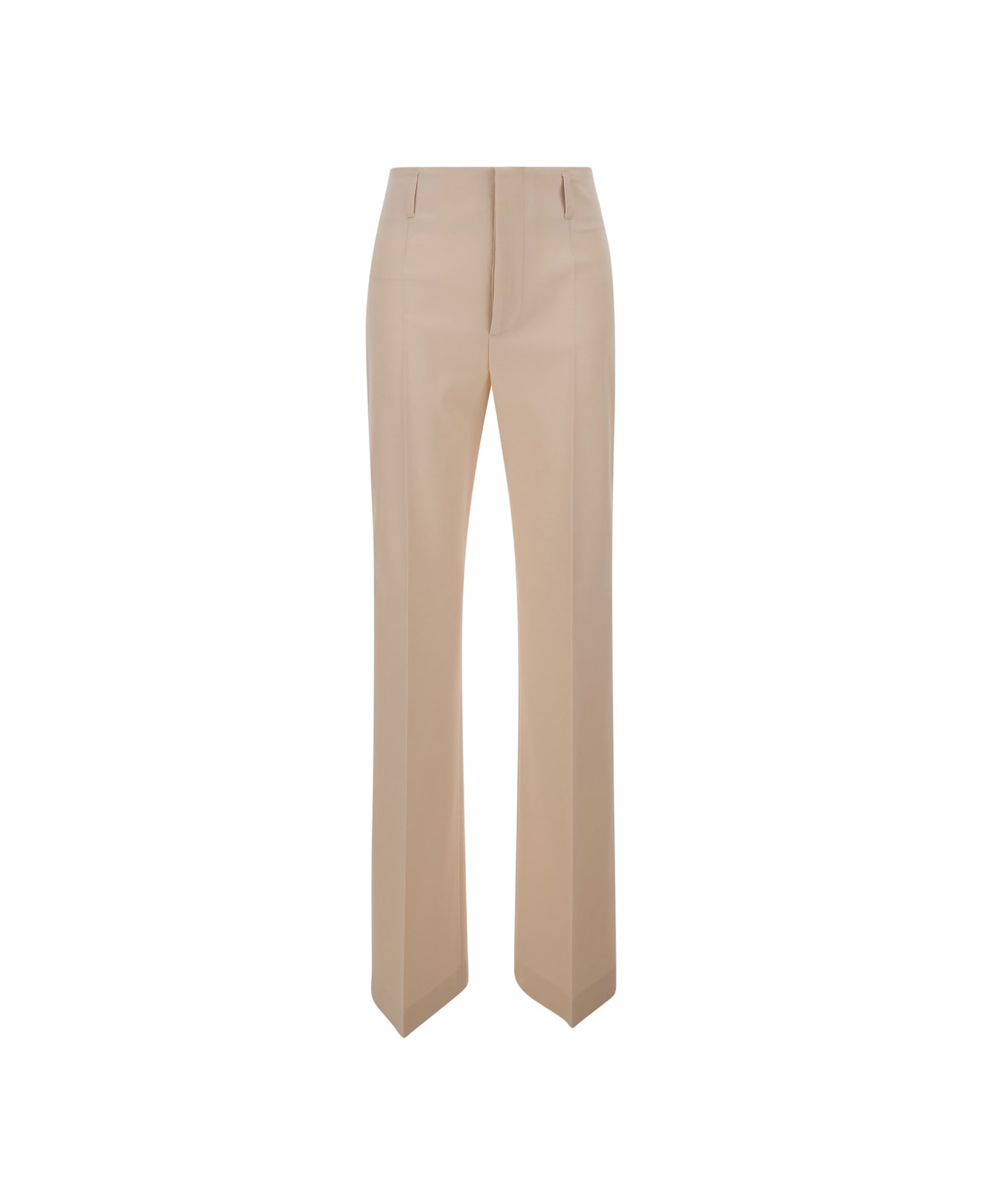 Philosophy di Lorenzo Serafini Ivory White High Waisted Tailored Trousers In Technical Fabric Woman - White