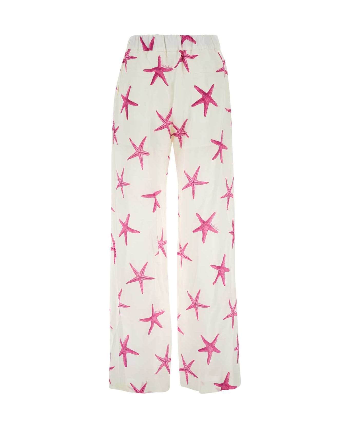 Valentino Garavani Printed Crepe Valentino Garavani Escape Pant - AVORIOPINKPP