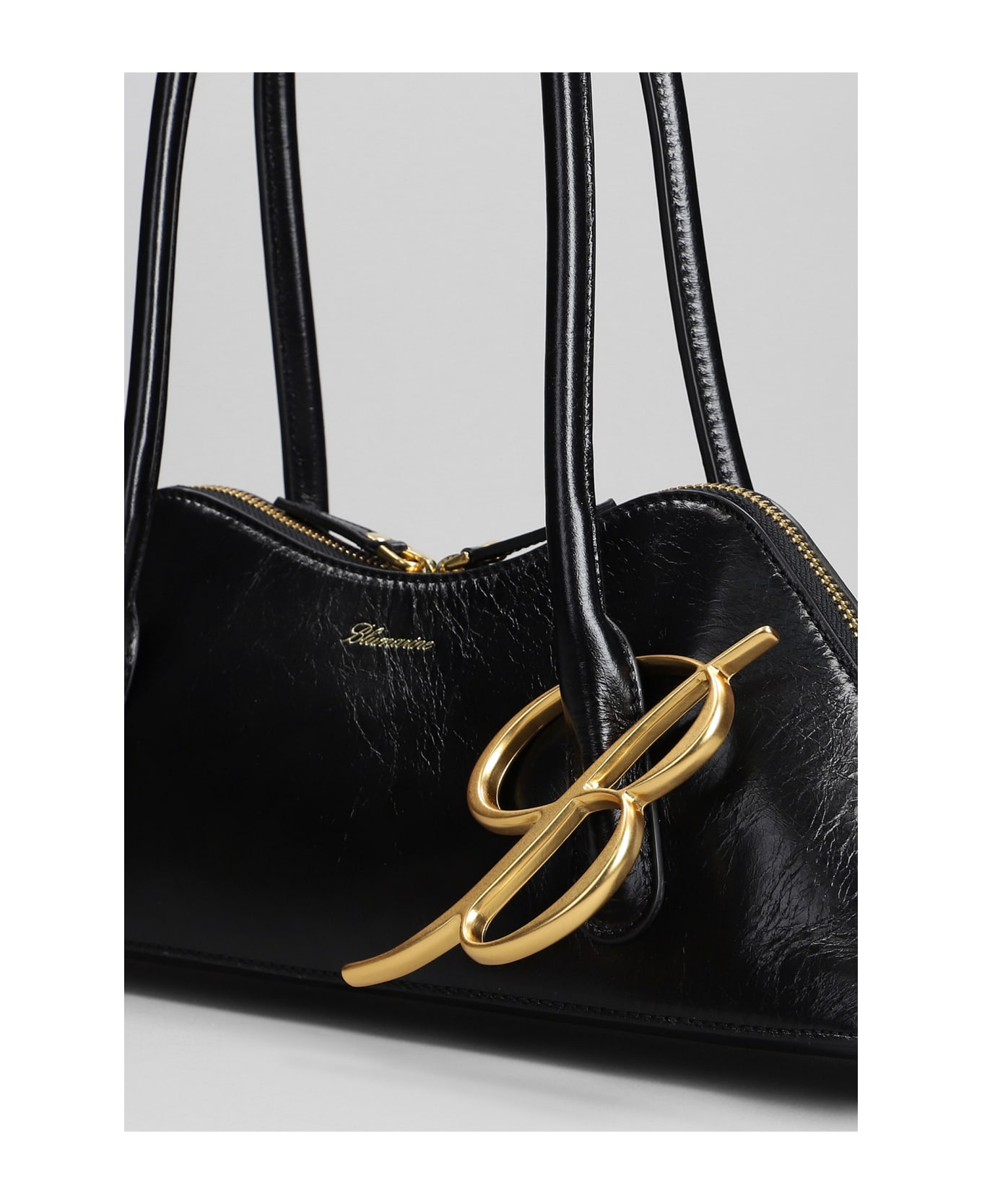 Blumarine Hand Bag In Black Leather - black