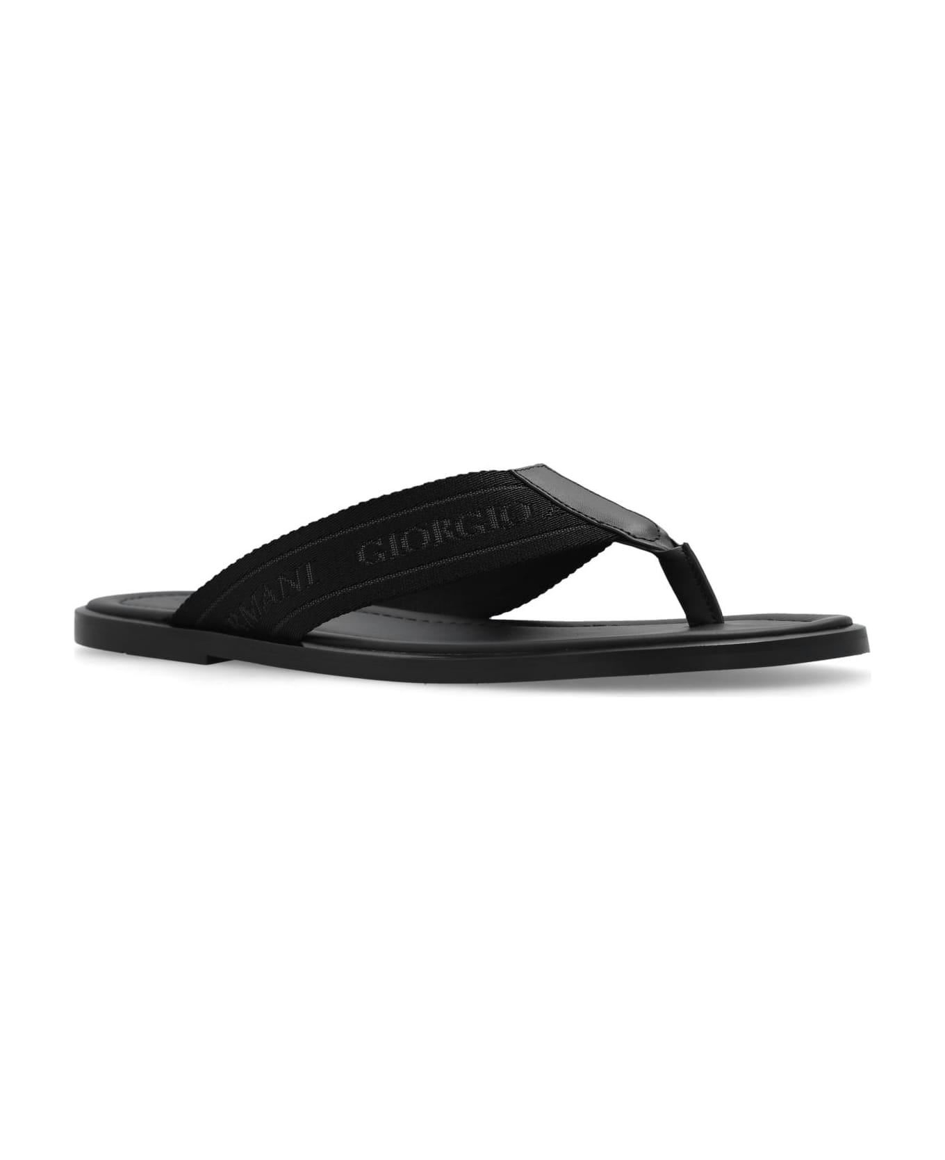Giorgio Armani Flip-flops With Logo - BLACK その他各種シューズ