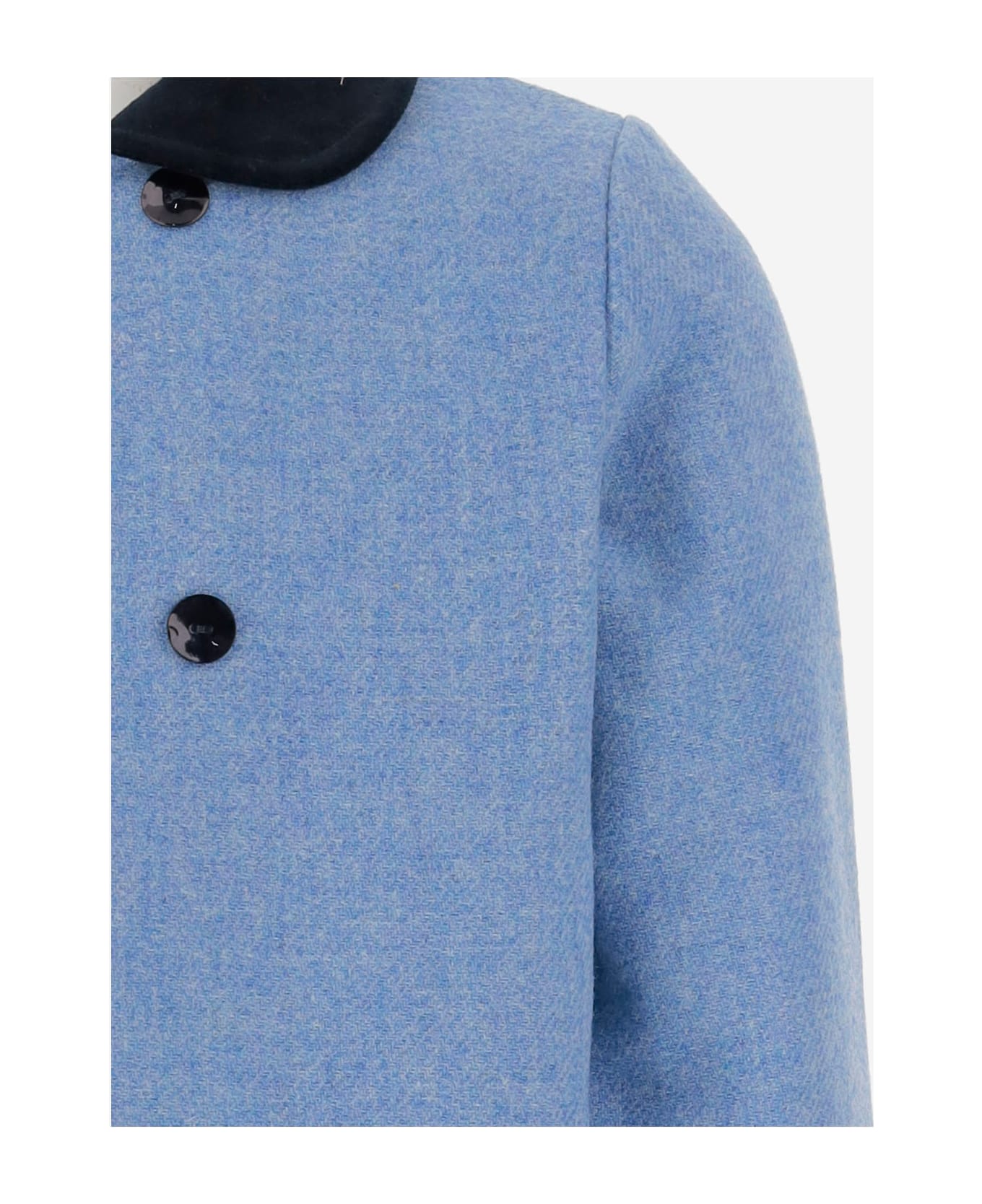 Nicoletta Fanna Wool Coat - AZZURO