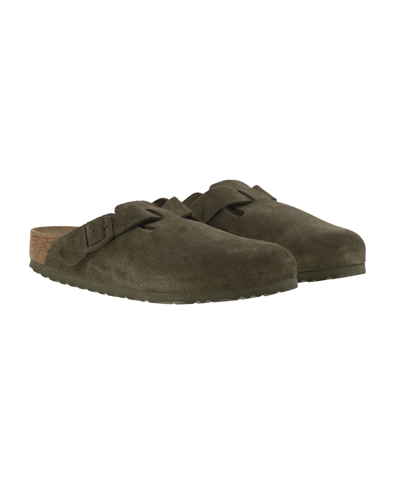 Birkenstock Boston - Suede Sabot - Green
