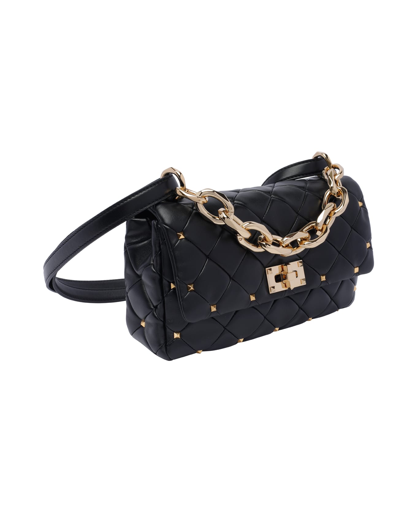 Valentino Garavani Small Rockstud Spike Shoulder Bag - Black