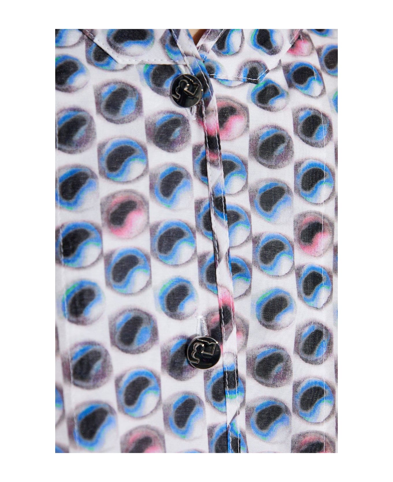 Tory Burch Printed Mini Shirt Dress - Blue Candy Dots