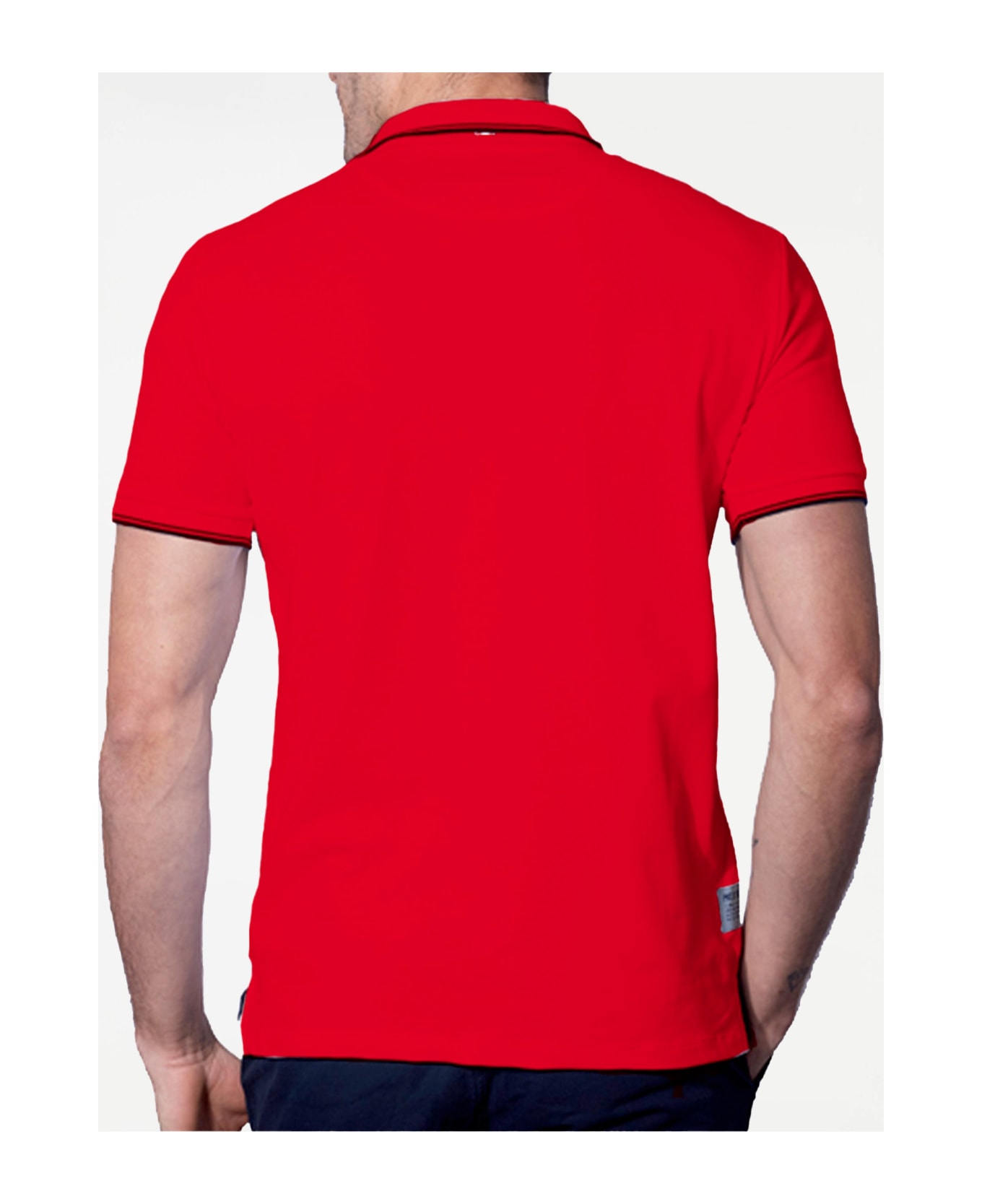 MC2 Saint Barth Red Piquet Polo With St. Barth Check Logo - RED