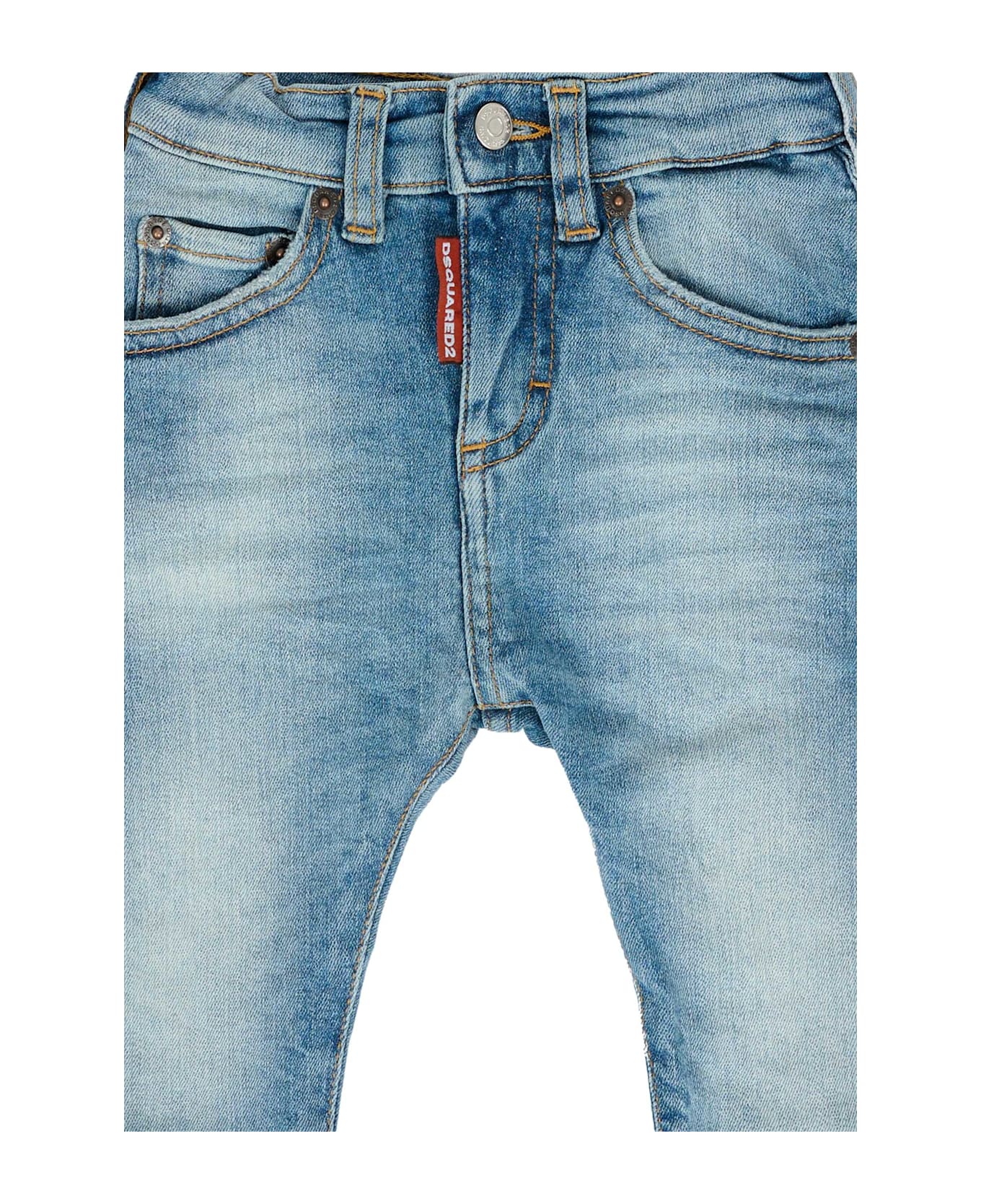 Dsquared2 Light Blue Jeans For Baby Boy With Logo - Denim