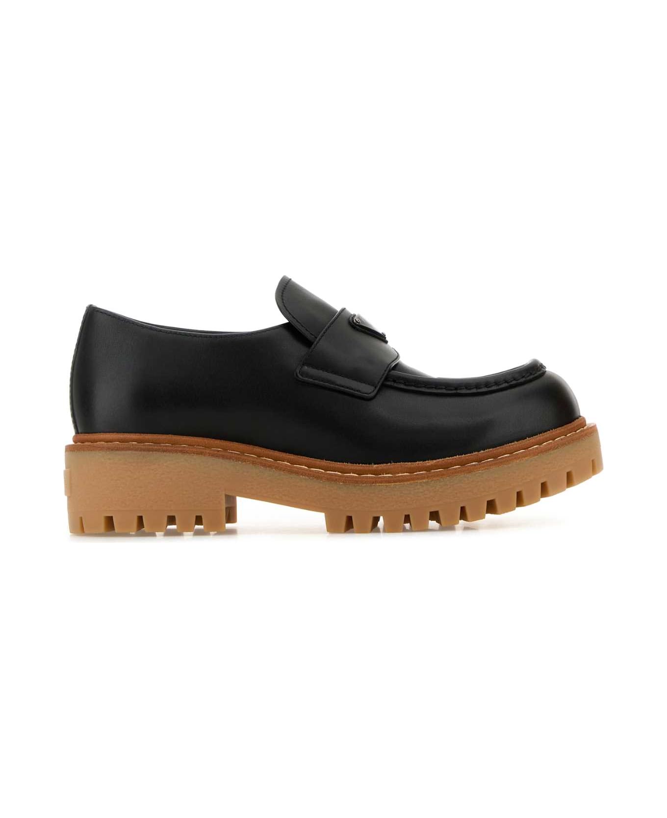 Prada Black Leather Loafers - NERO