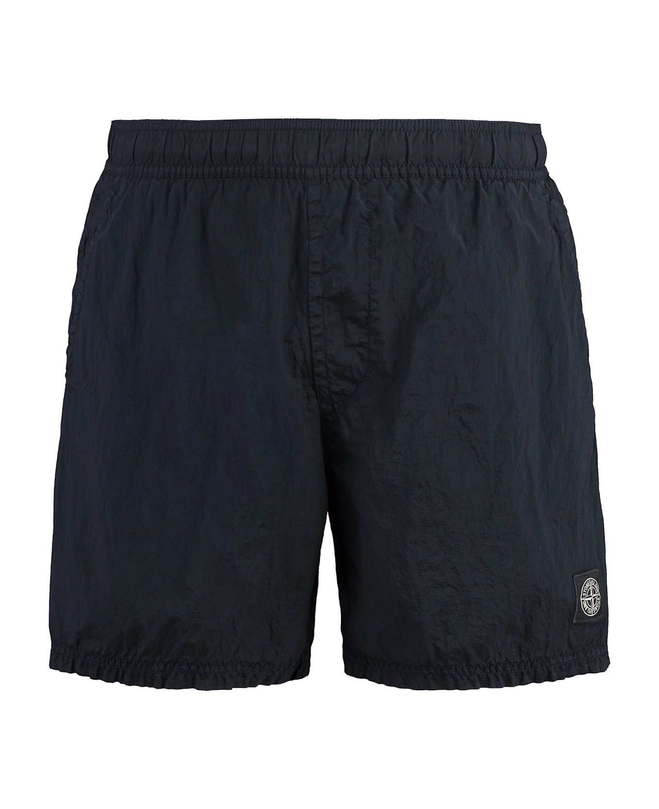 Stone Island Dark Blue Wrinkled Effect Swimsuit - Blue