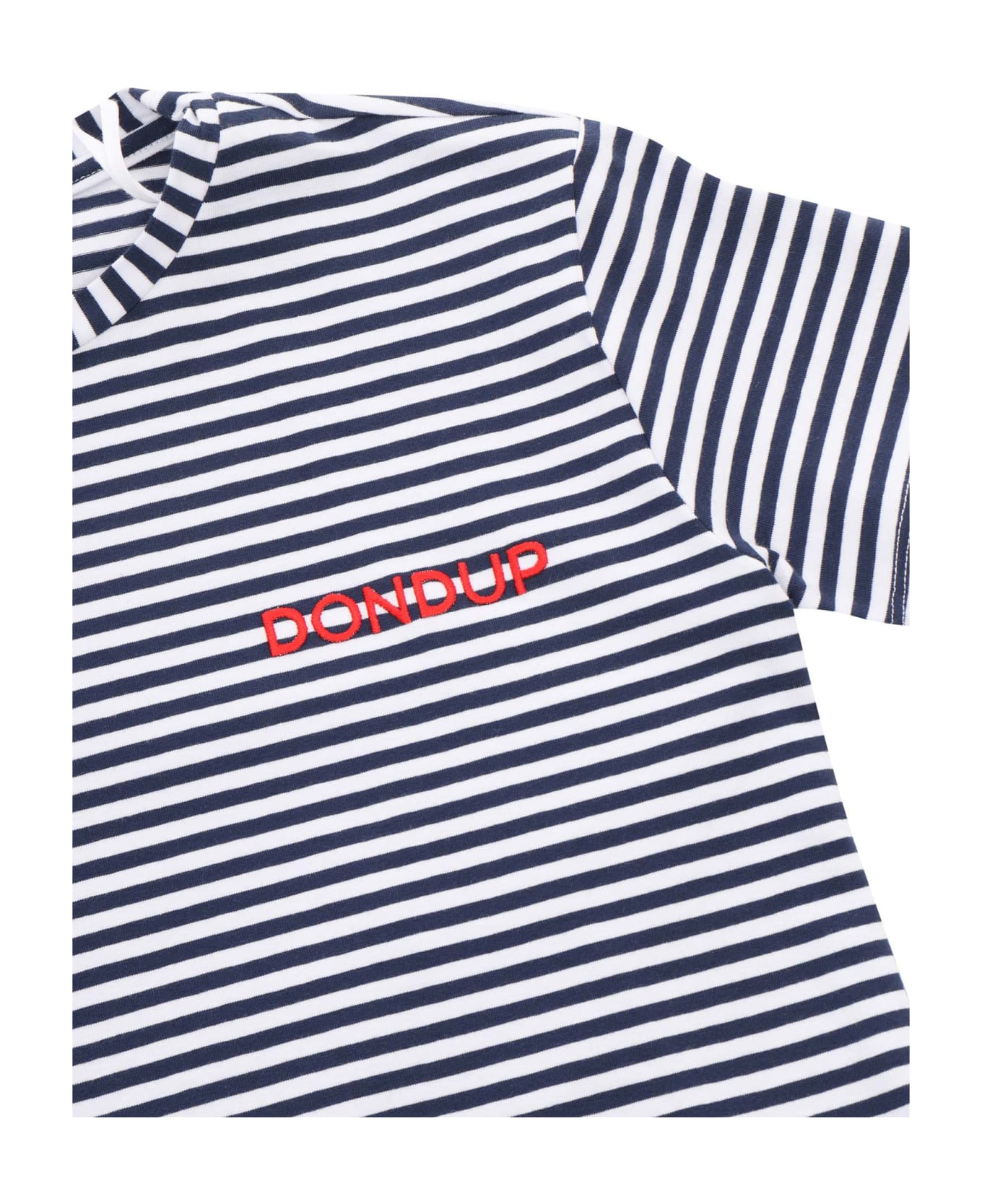 Dondup White And Blue Striped T-shirt - WHITE