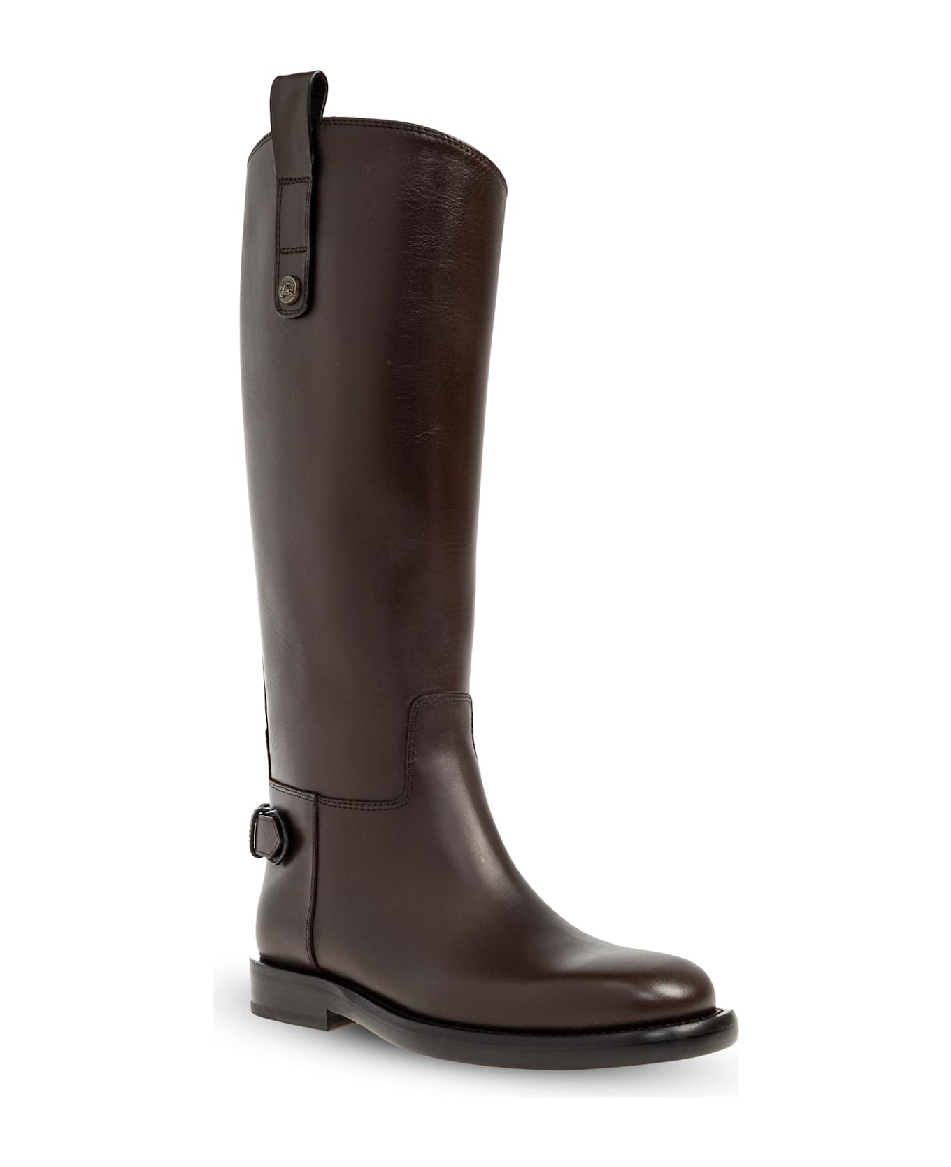 Burberry Leather Boots - BROWN