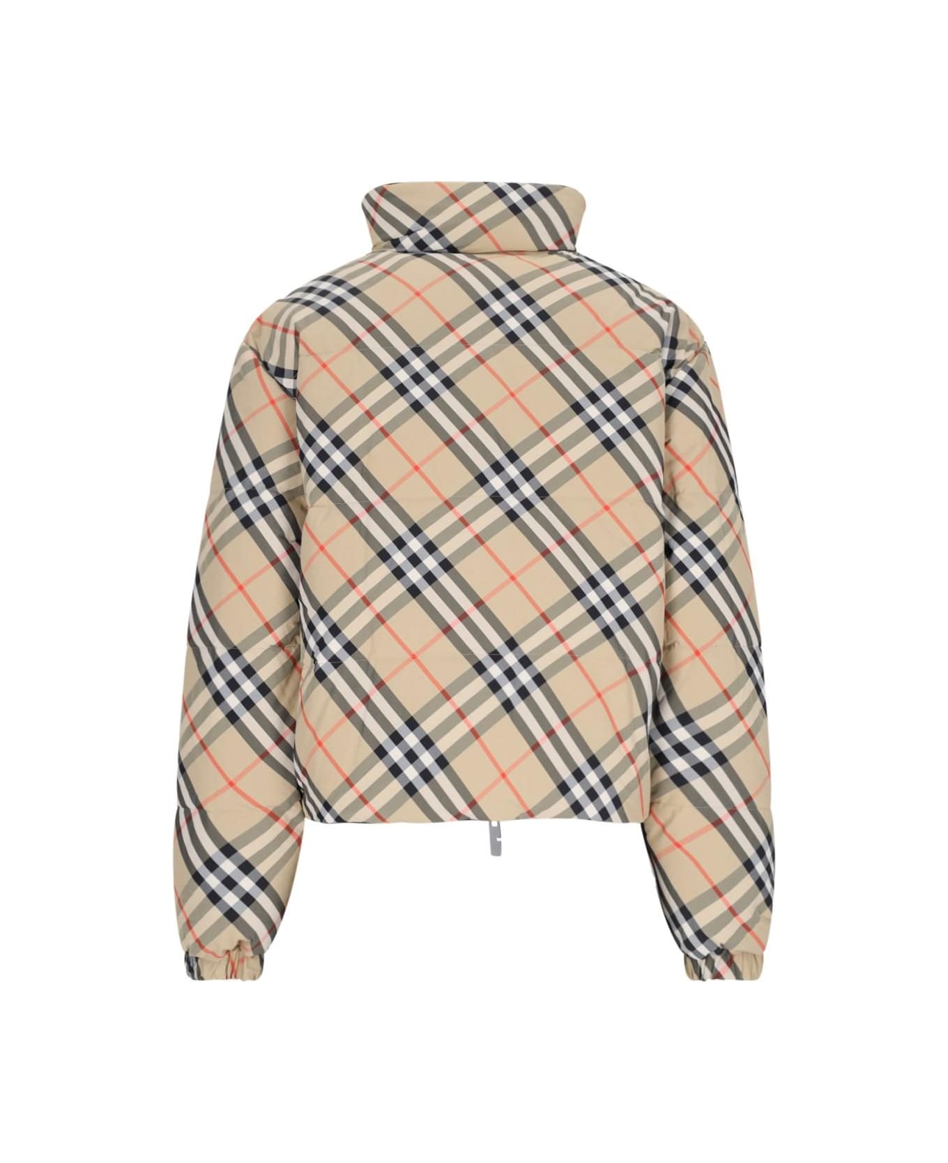 Burberry Reversible Short Down Jacket - Sand Ip Check