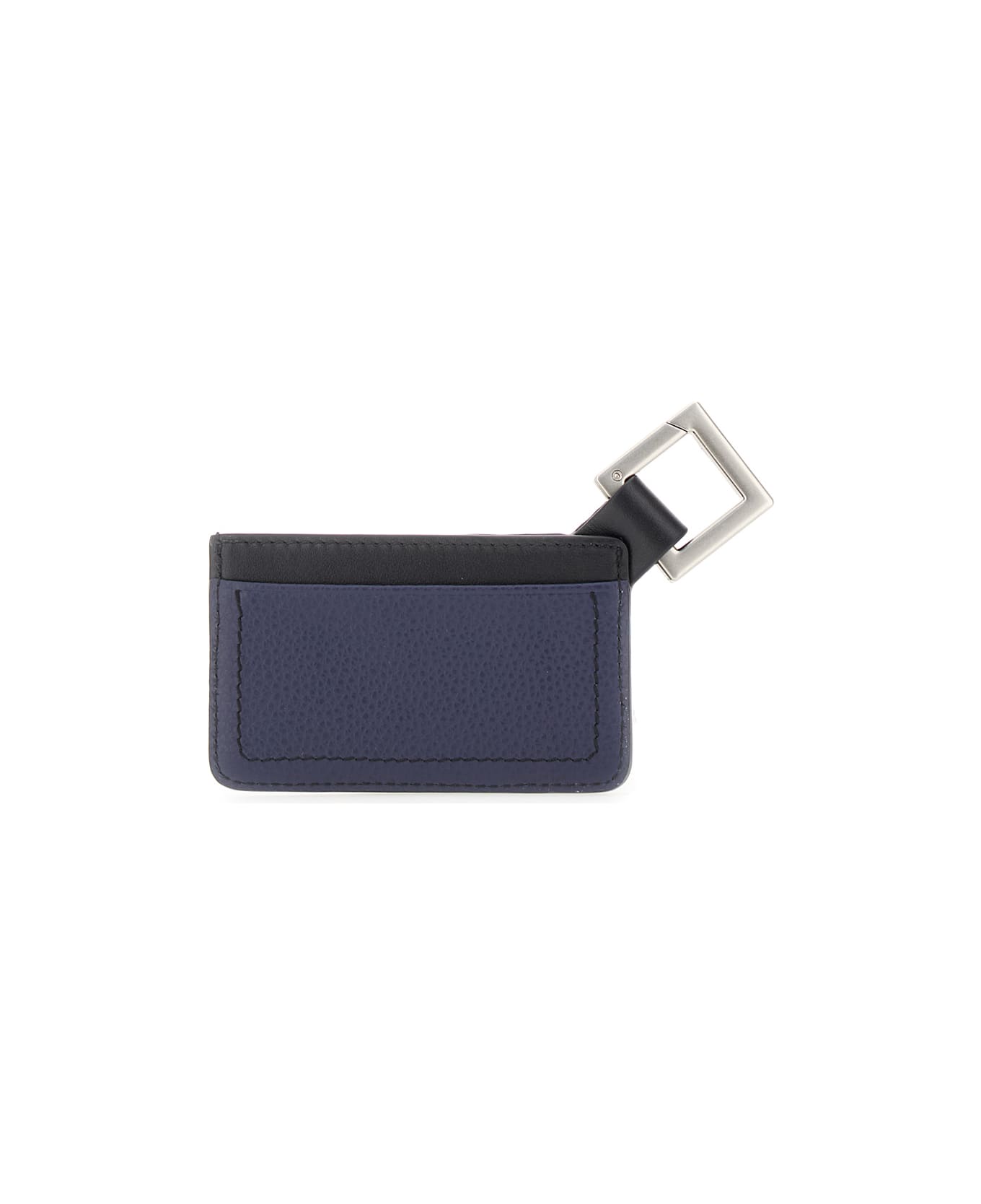 Jacquemus 'le Porte-cartes Cuerda' Black And Blue Key-chain With Embossed Logo In Leather Man - Black 財布
