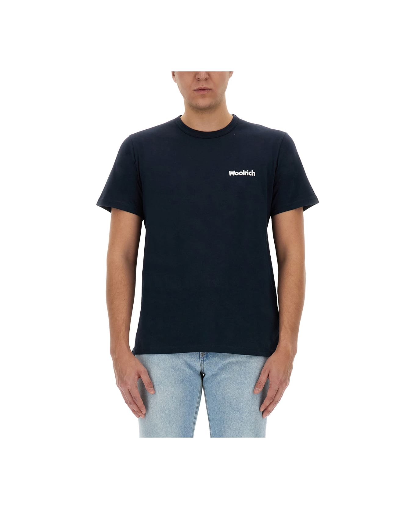 Woolrich T-shirt With Logo - BLUE