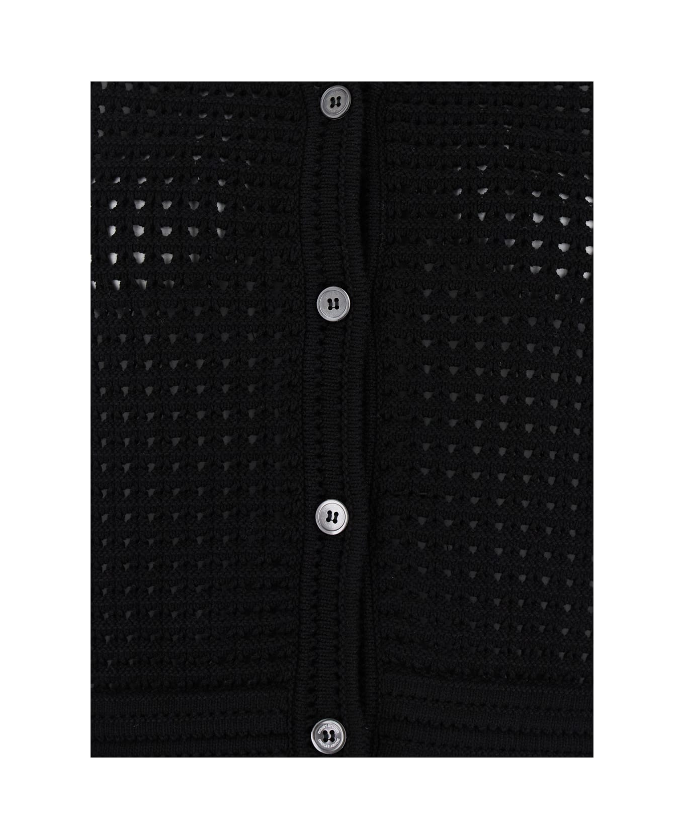 Dunst Black Knit Vest With Buttons In Cotton Woman - Black