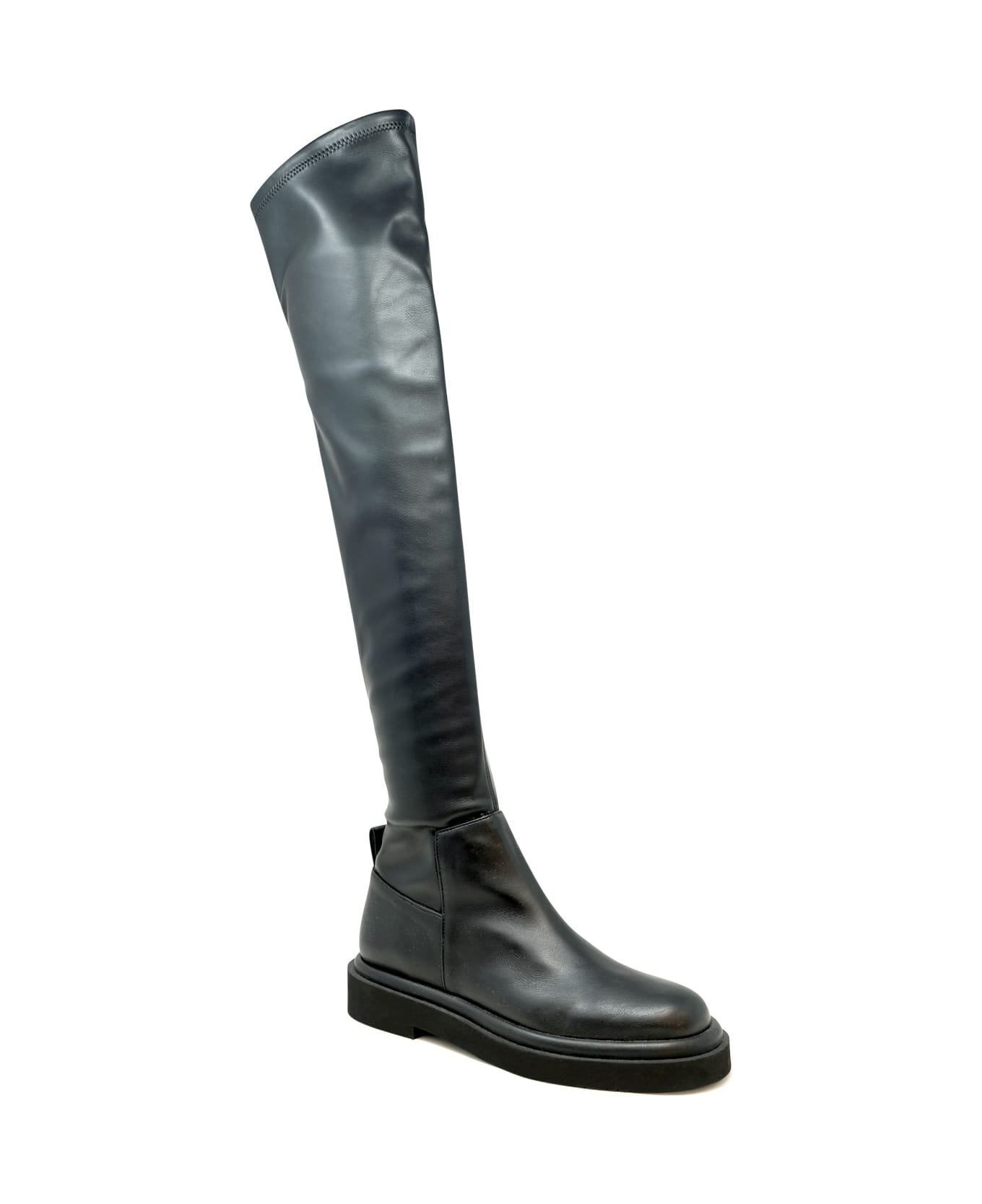 Paloma Barceló Paloma Barcelo Black Leather Over The Knee Kenda Boots