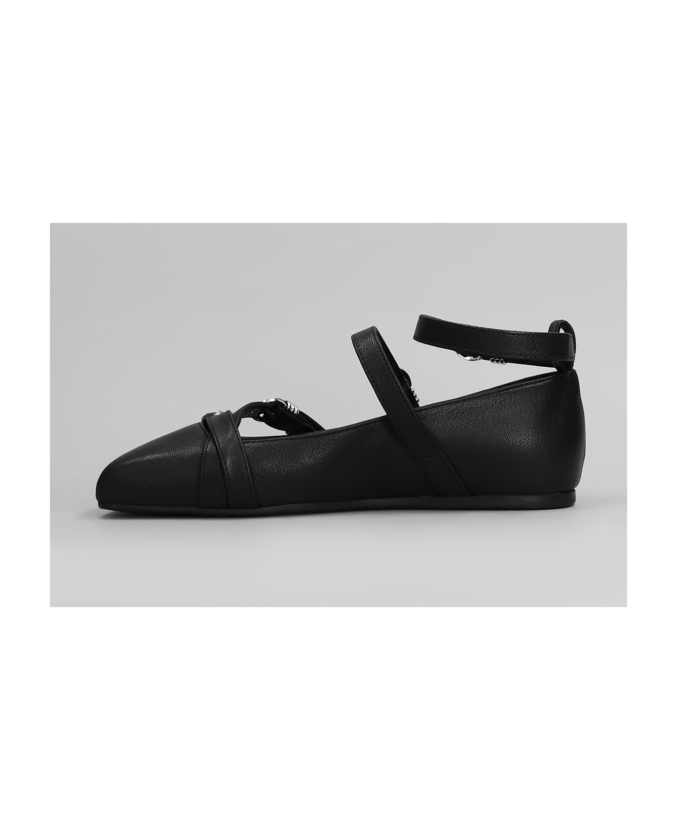 Vic Matié Logic 101 Ballet Flats In Black Leather - black