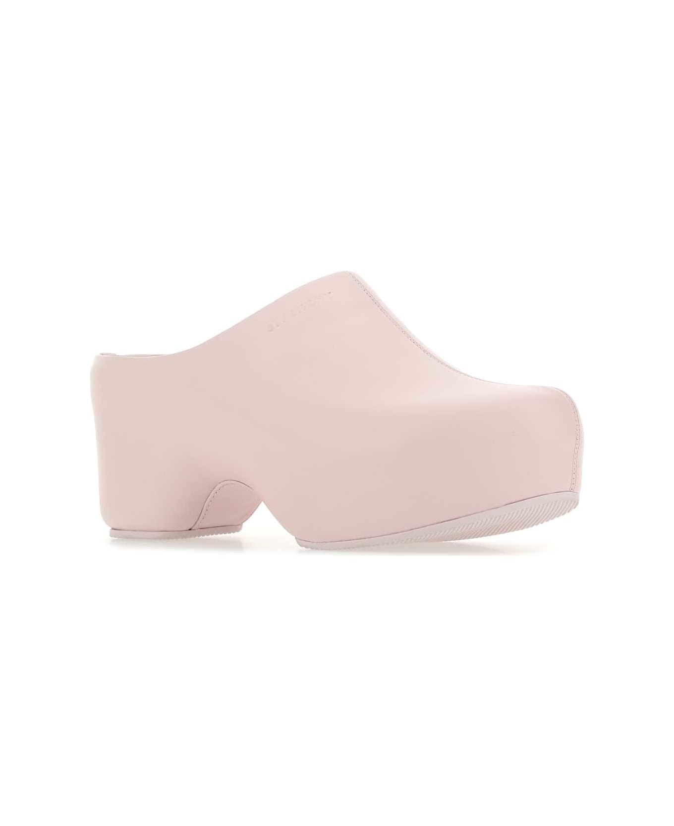 Givenchy Pastel Pink Leather G Clog Mules - 681