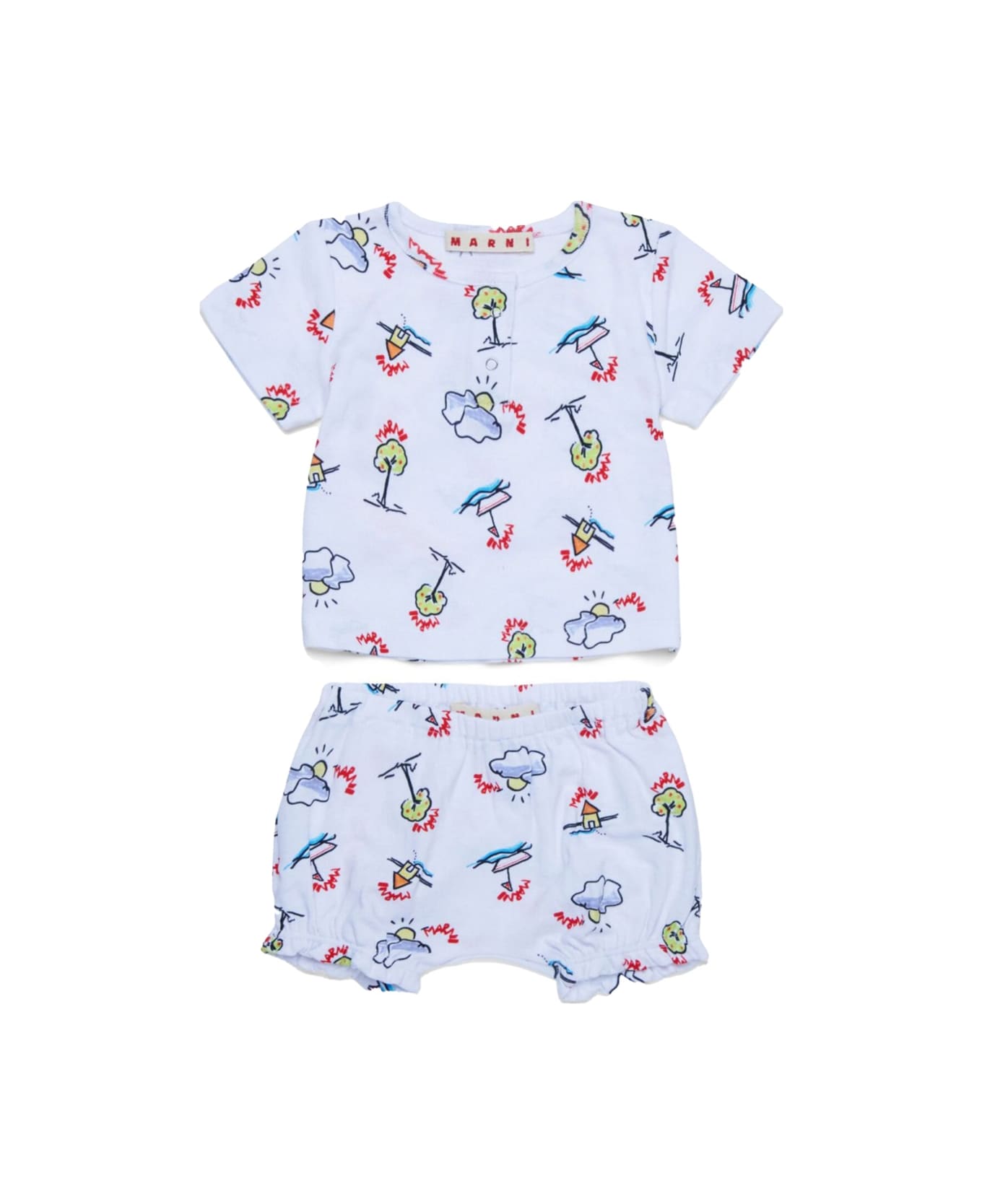 Marni T-shirt And Shorts Kit - WHITE