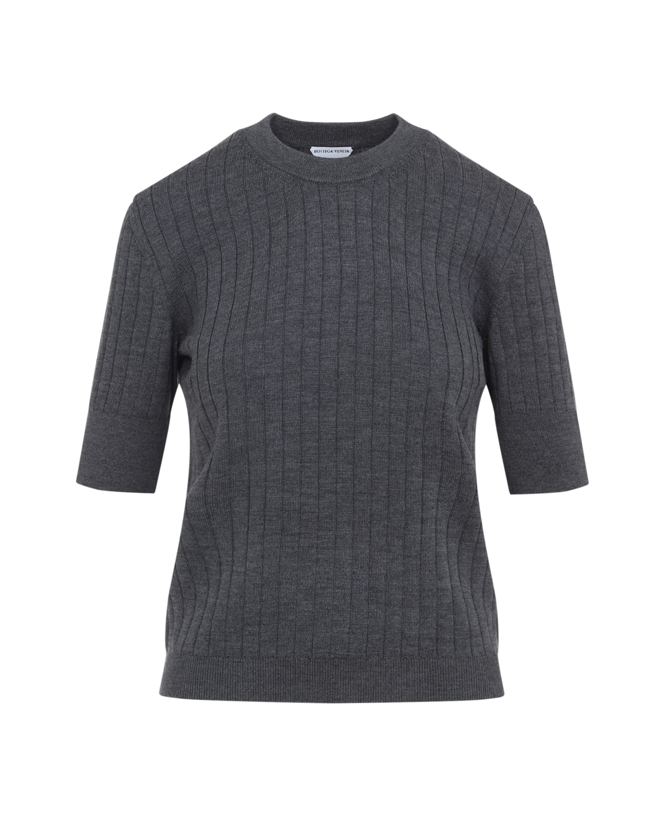 Bottega Veneta Wool Ribbed Top - Antracite