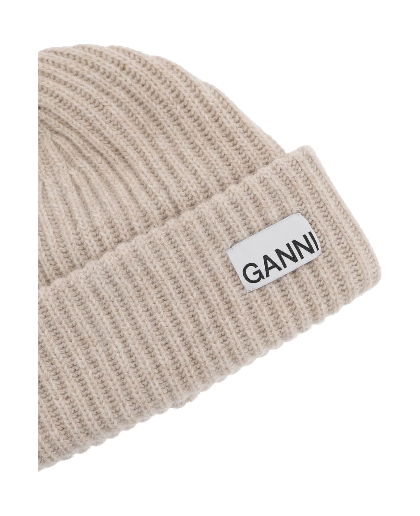 Ganni Hats In Beige Wool - Brazilian Sand