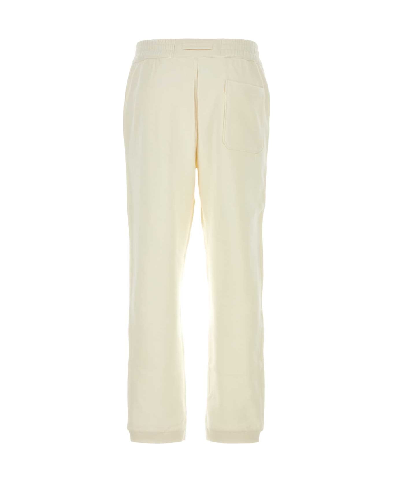 Zegna Ivory Cotton Blend Joggers - N01 ボトムス