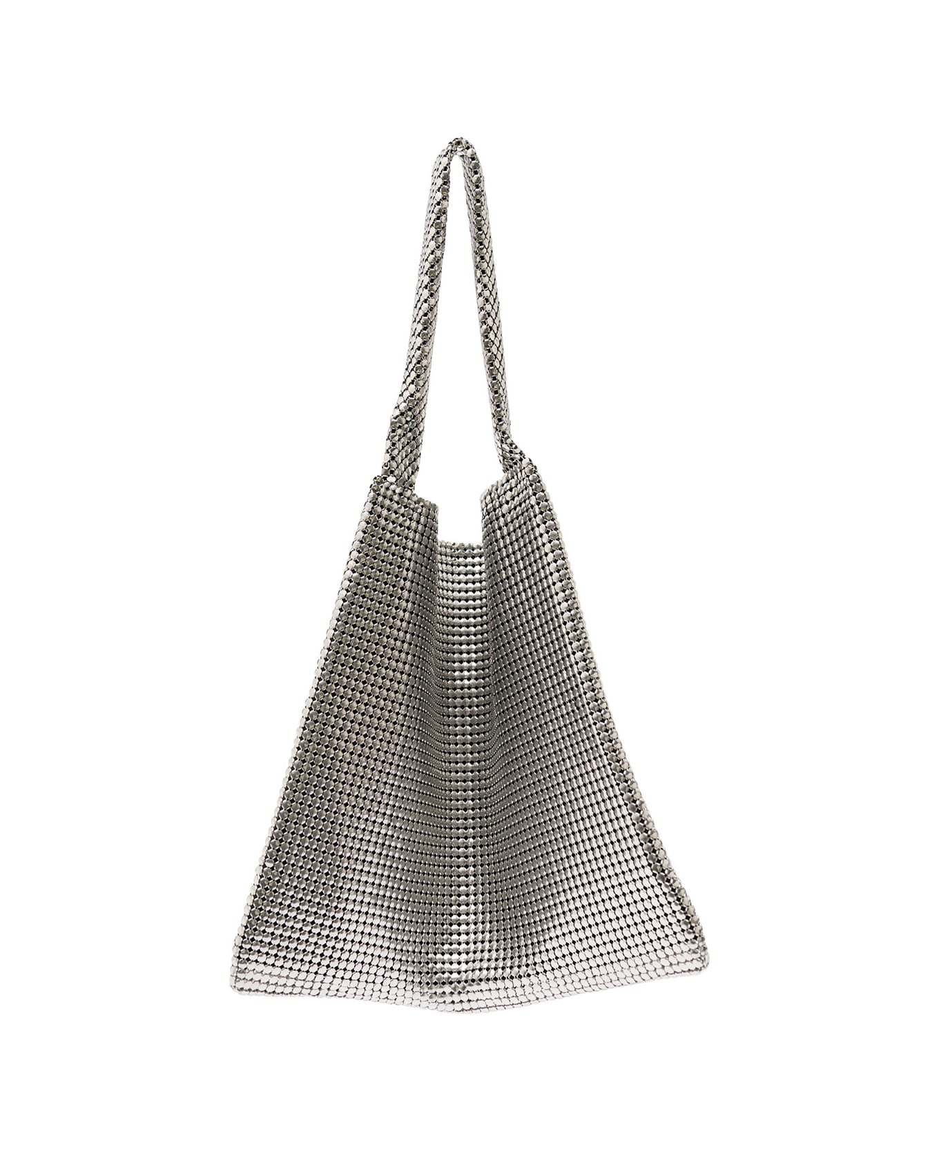Paco Rabanne 'pixel' Silver-tone Tote Bag In Metallic Mesh Woman - Metallic