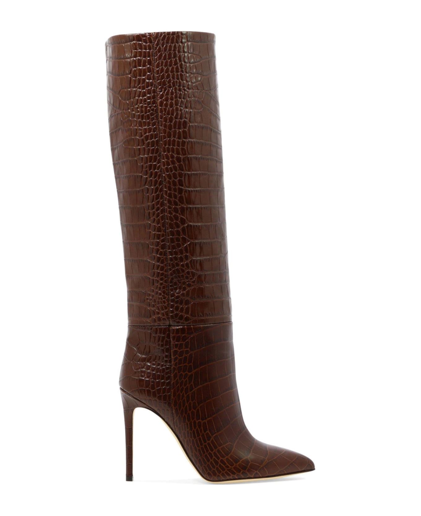 Paris Texas Pointed Toe Knee High Boots - Cioccolato