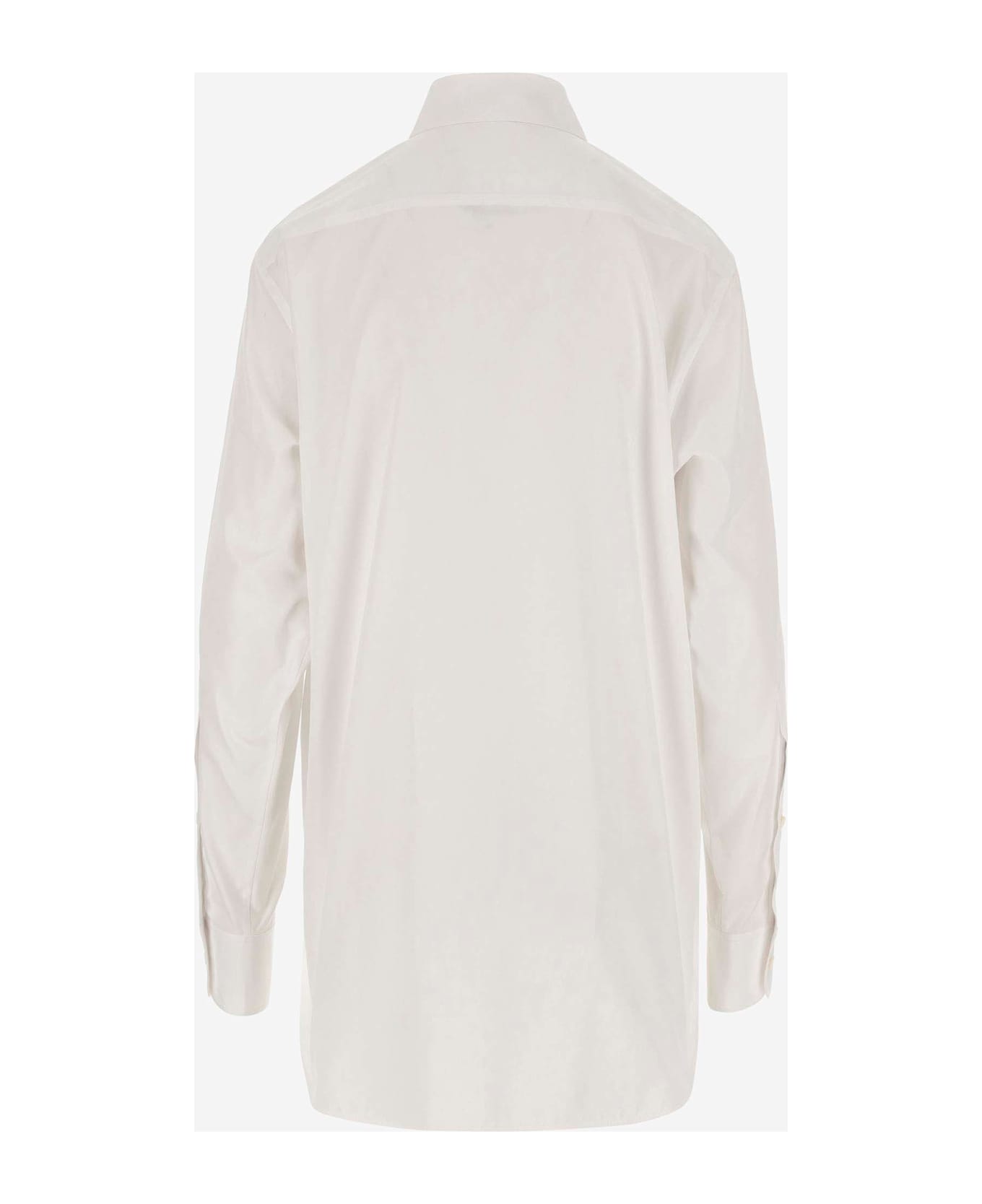 Stella McCartney Cotton Shirt With Rhinestones - White