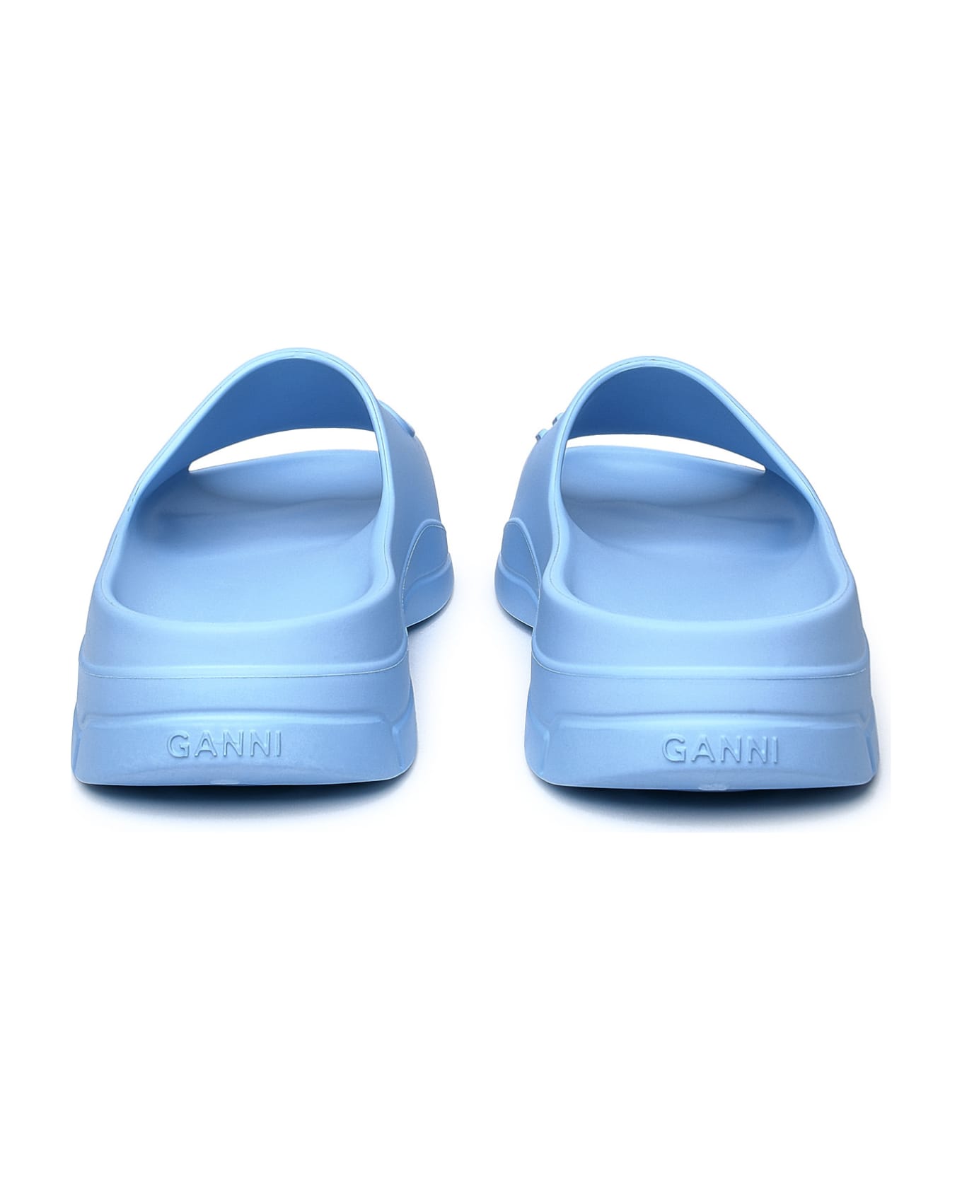 Ganni Light Blue Rubber Slippers - BLUE