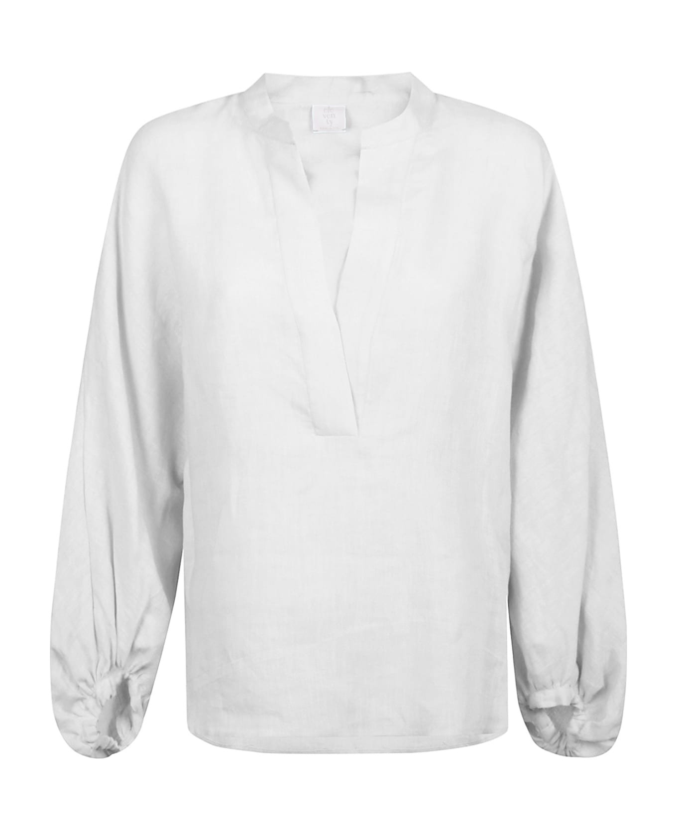 Eleventy Linen Shirt With V Opening - BIANCO ブラウス