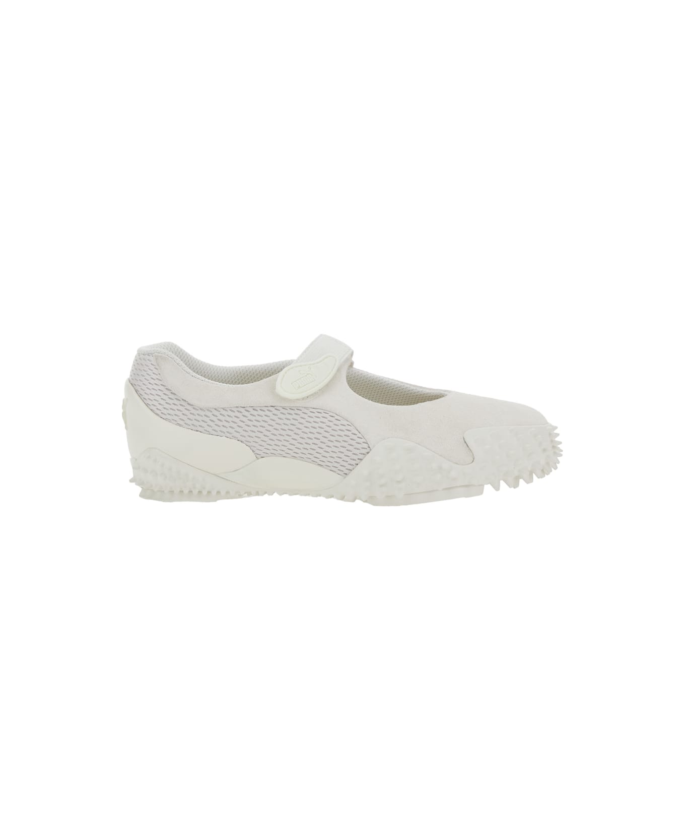 Puma 'mostro Fey' White Sneakers With Touch-strap Closure And Rubber Sole With Cleats In Suede And Mesh Man - White