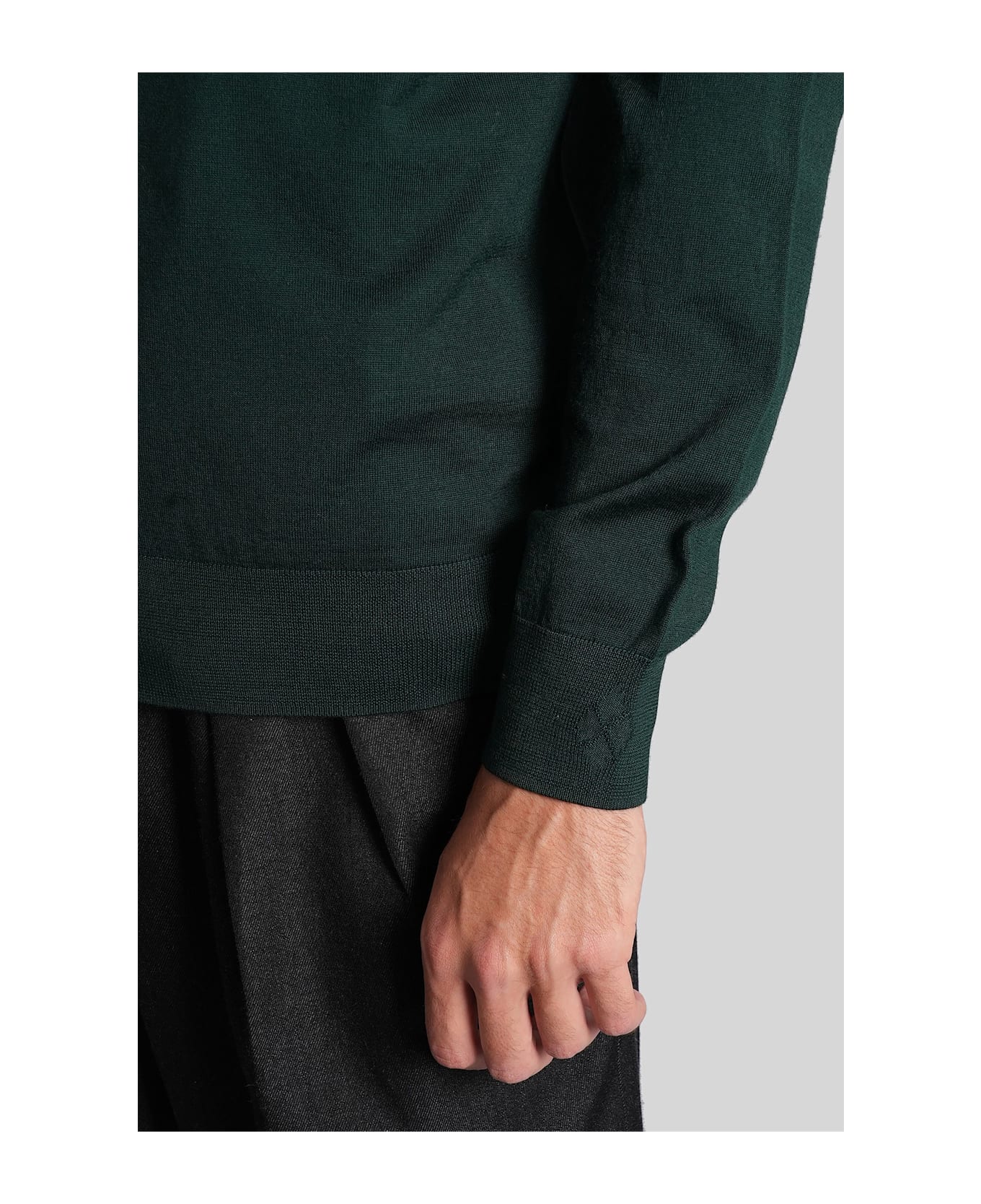 Ballantyne Cardigan In Green Wool - green