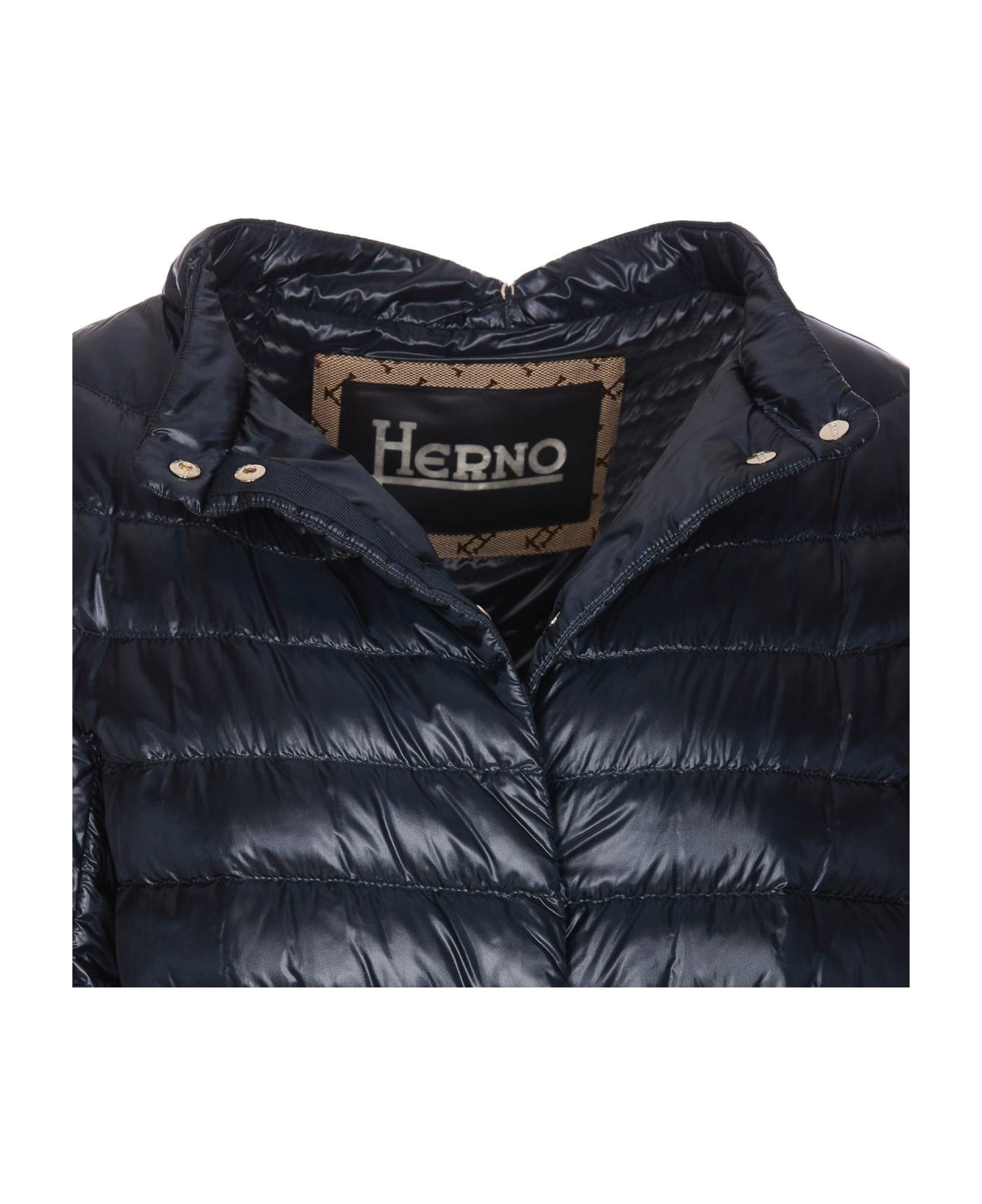 Herno Mock Neck Puffer Jacket - Blue ダウンジャケット