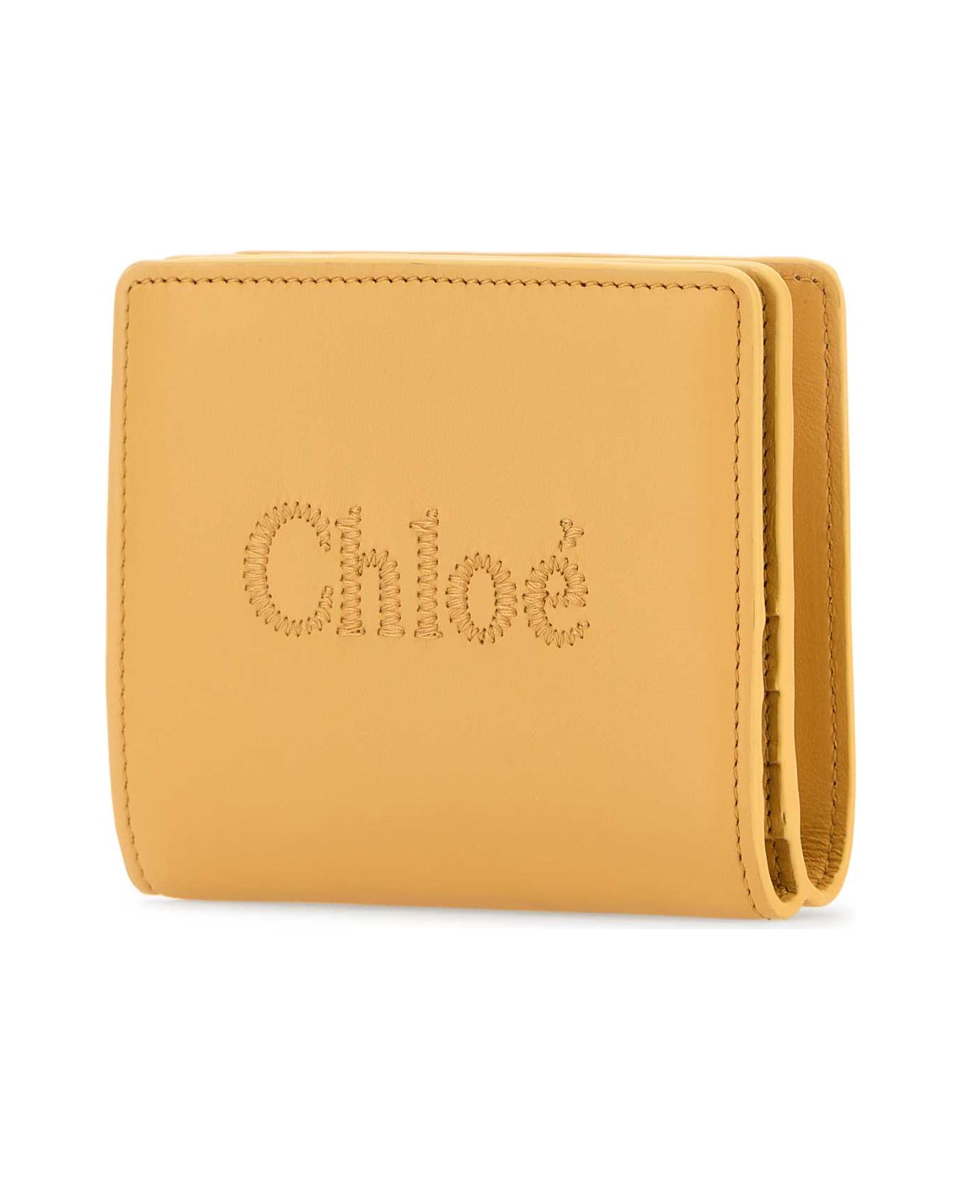 Chloé Peach Leather Wallet - HONEYGOLD