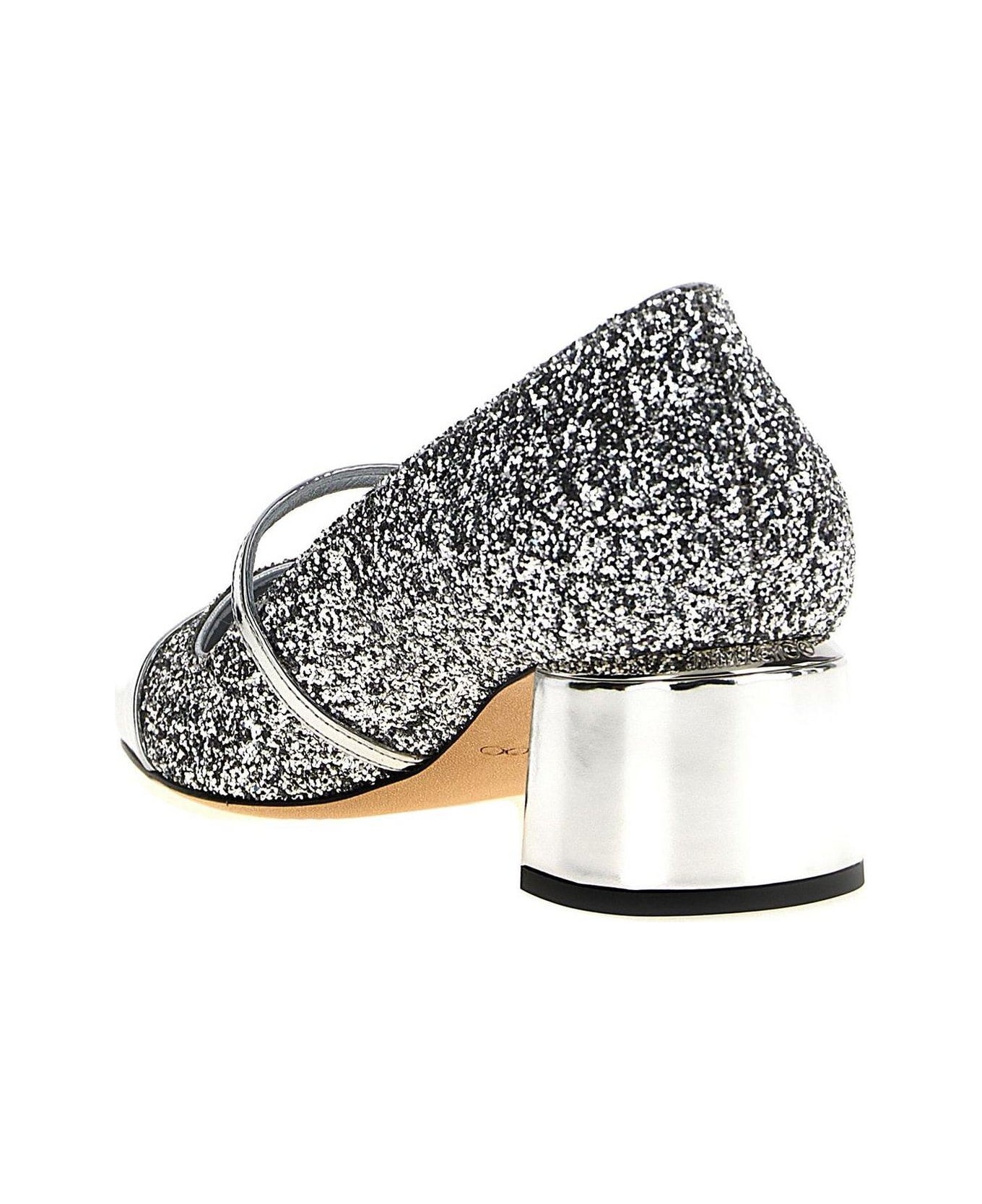 Jimmy Choo Elisa 45 Glitter Pumps - SILVER