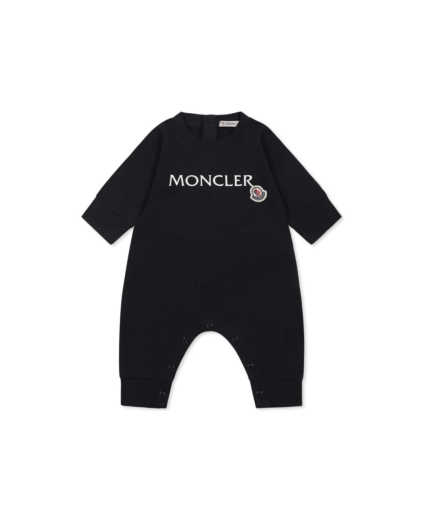 Moncler Blue Babygrow For Babykids With Logo - Blue