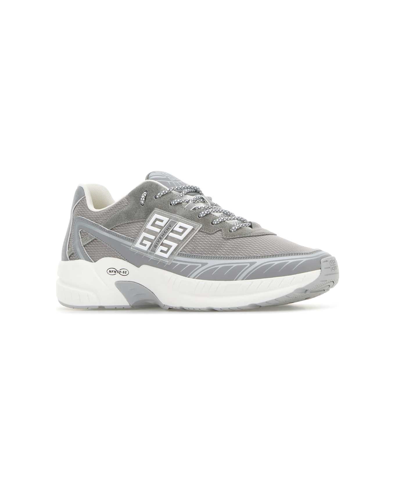 Givenchy Light Grey Suede And Mesh Nfnty-52 Sneakers - LIGHTGREY