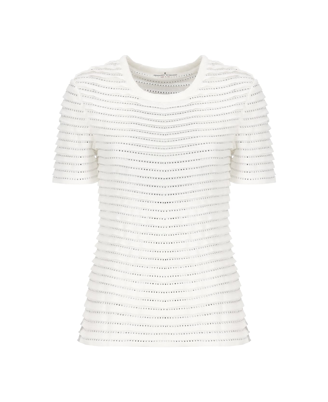 Ermanno Scervino T-shirt With Strass - White