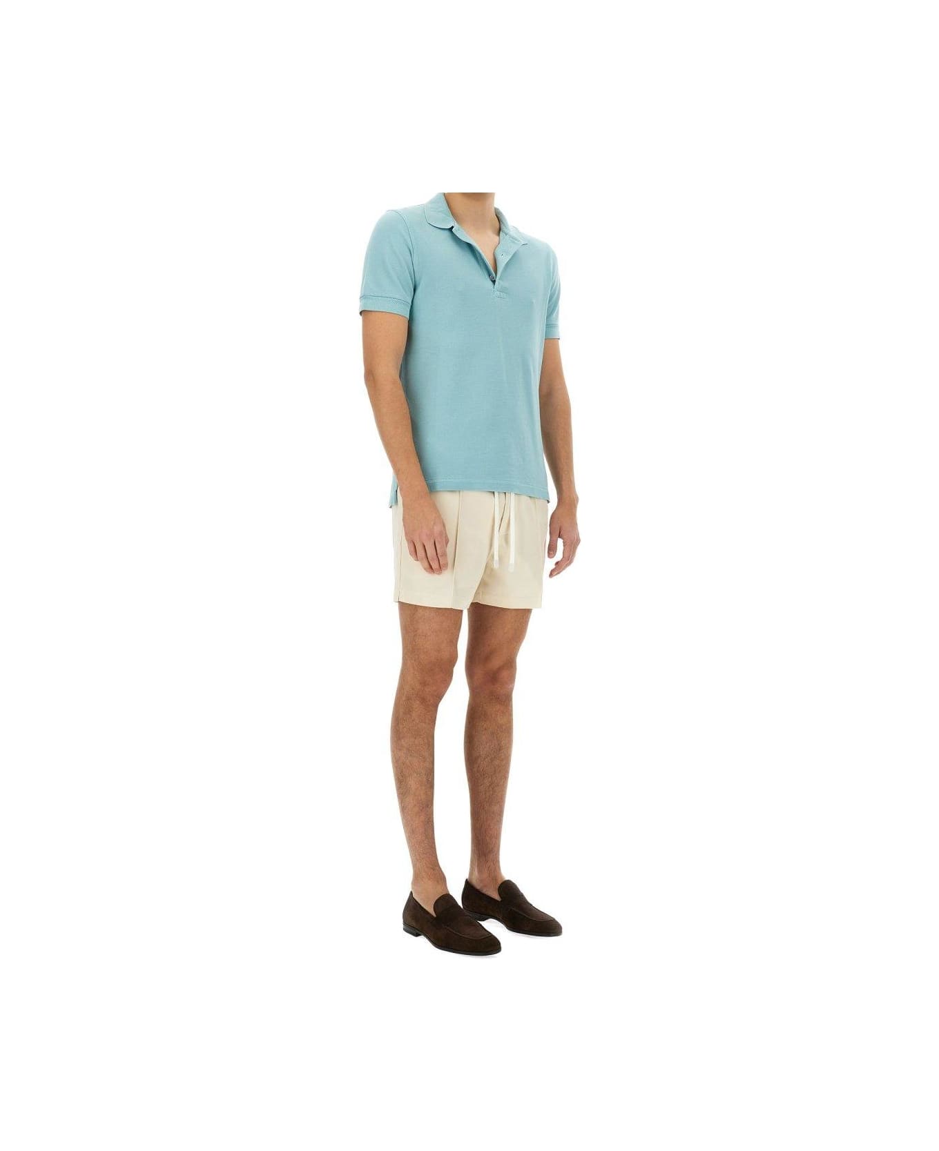 Tom Ford Ivory Satin Bermuda Shorts - CHAMPAGNEWHITE