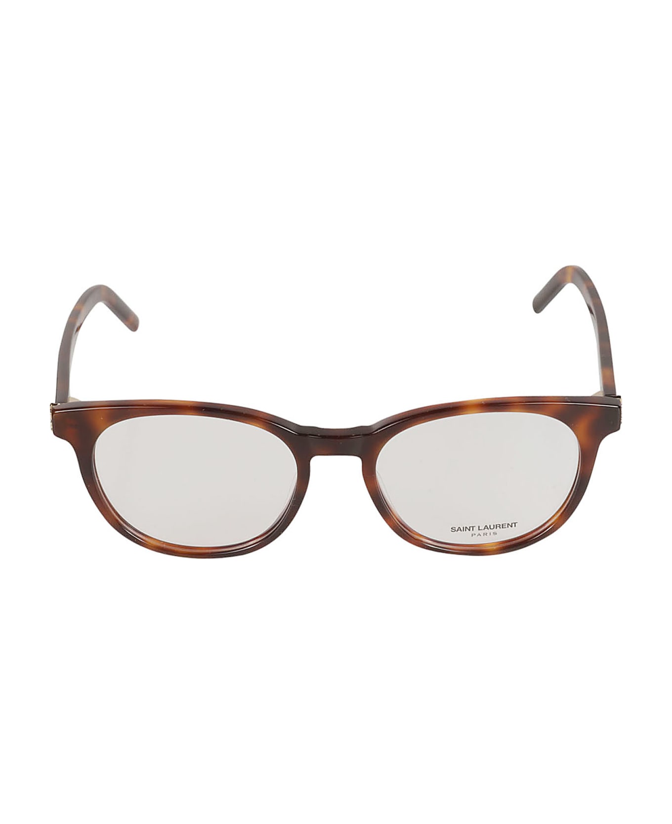 Saint Laurent Eyewear Ysl Hinge Oval Frame Glasses - Havana/Transparent