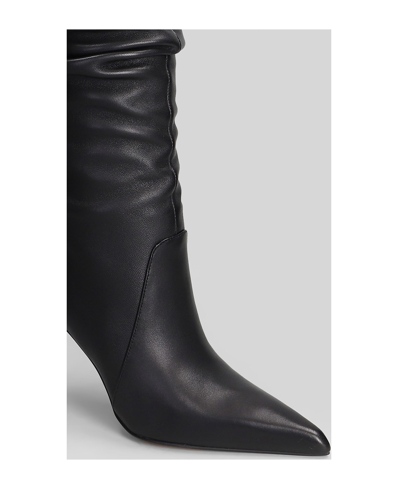 Michael Kors Dawn Heeled High Heels Boots In Black Leather - black