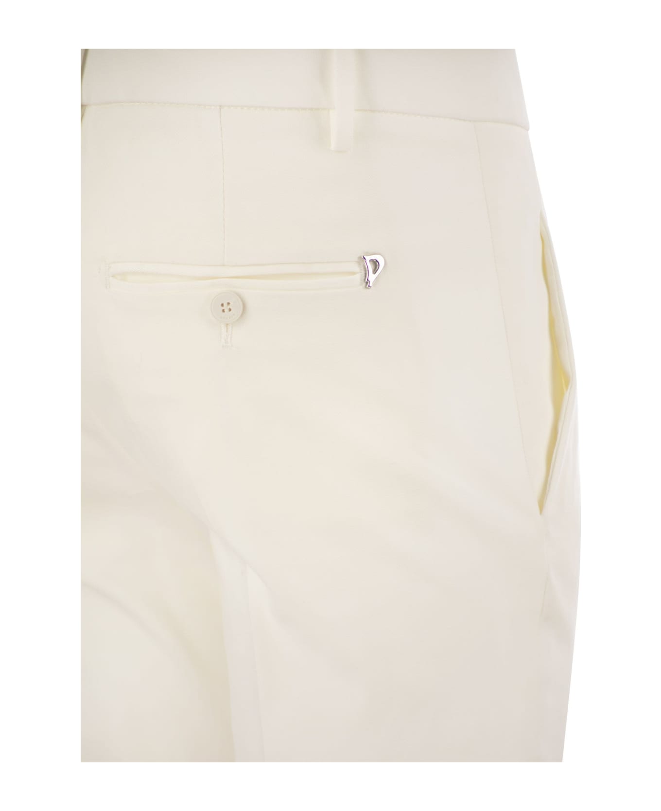 Dondup Perfect - Slim Fit Stretch Trousers - White ボトムス